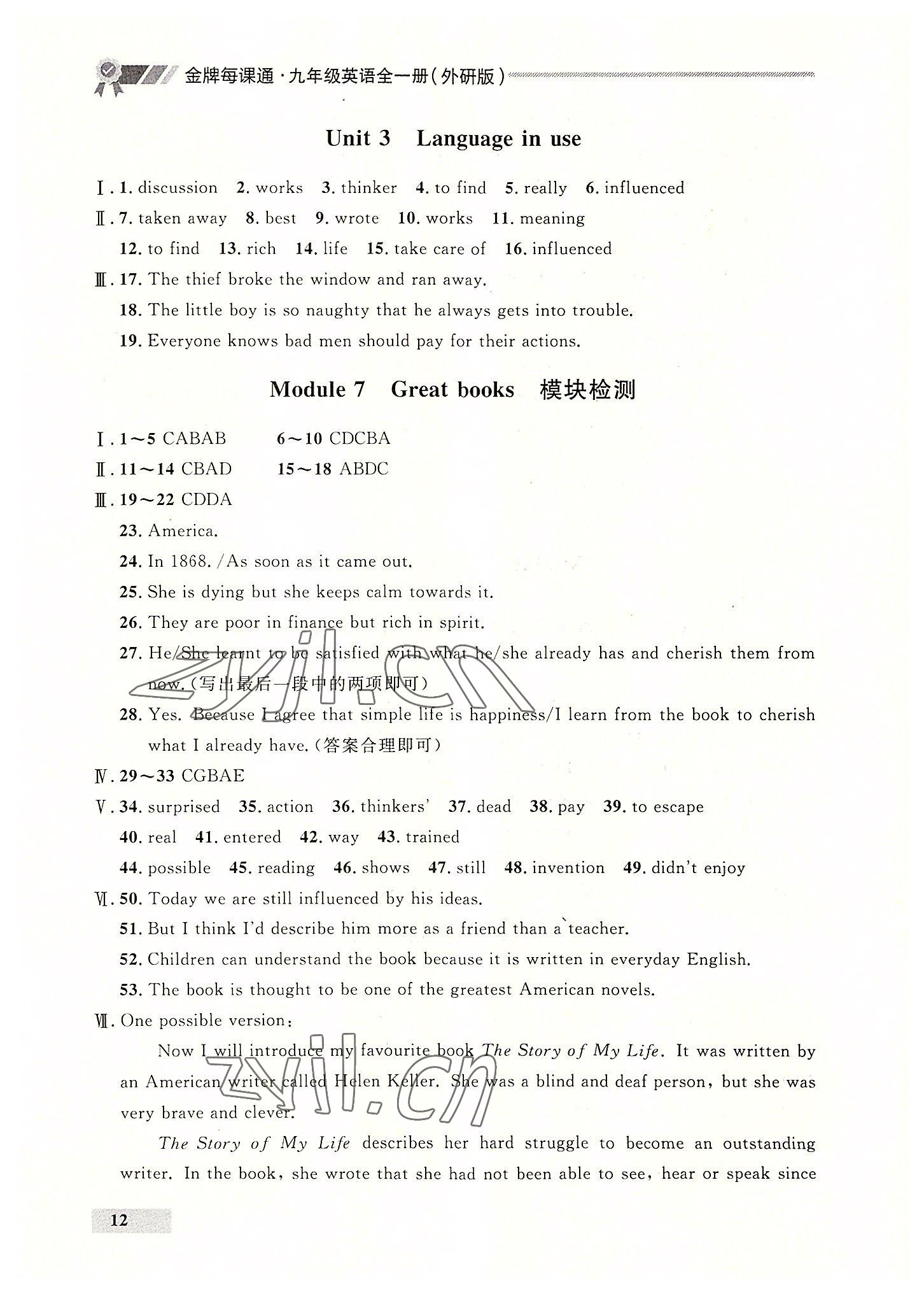 2022年点石成金金牌每课通九年级英语全一册外研版大连专版 第12页