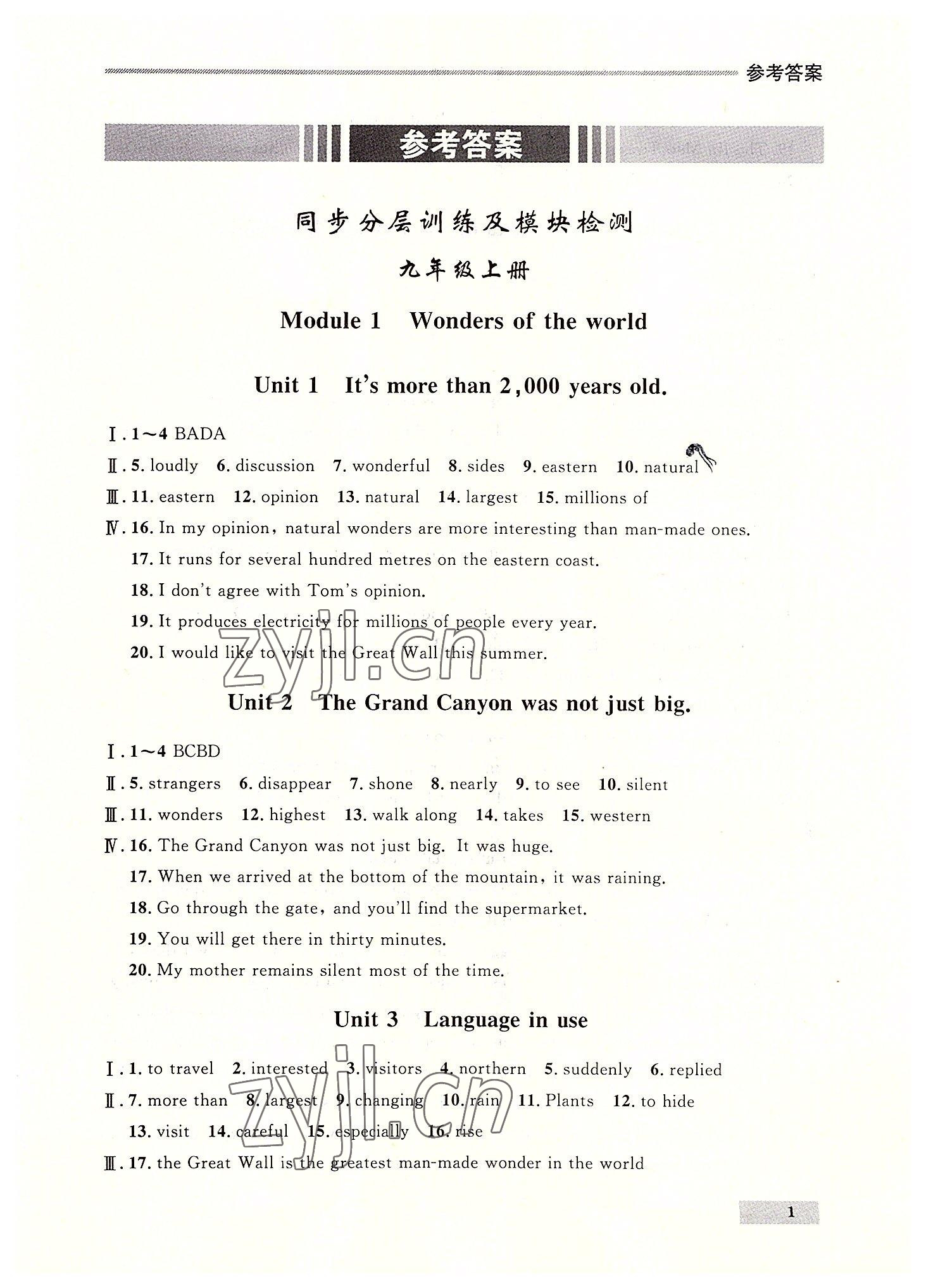 2022年點石成金金牌每課通九年級英語全一冊外研版大連專版 第1頁