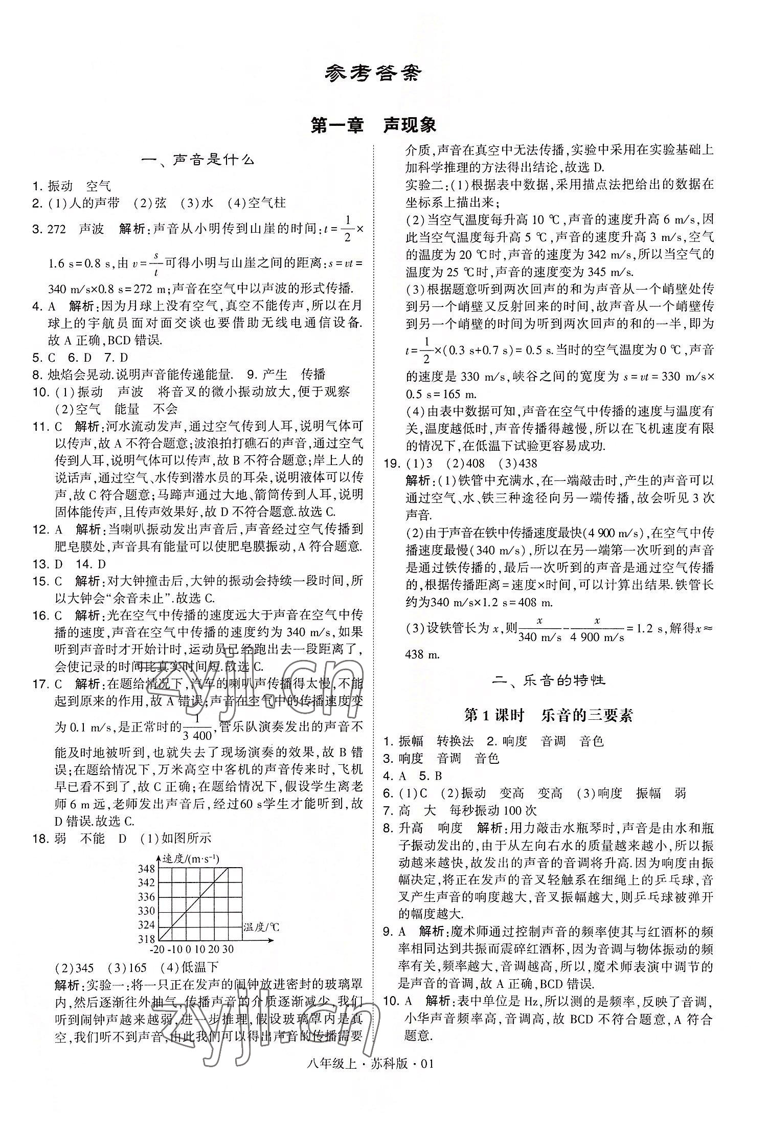 2022年學(xué)霸題中題八年級物理上冊蘇科版 第1頁