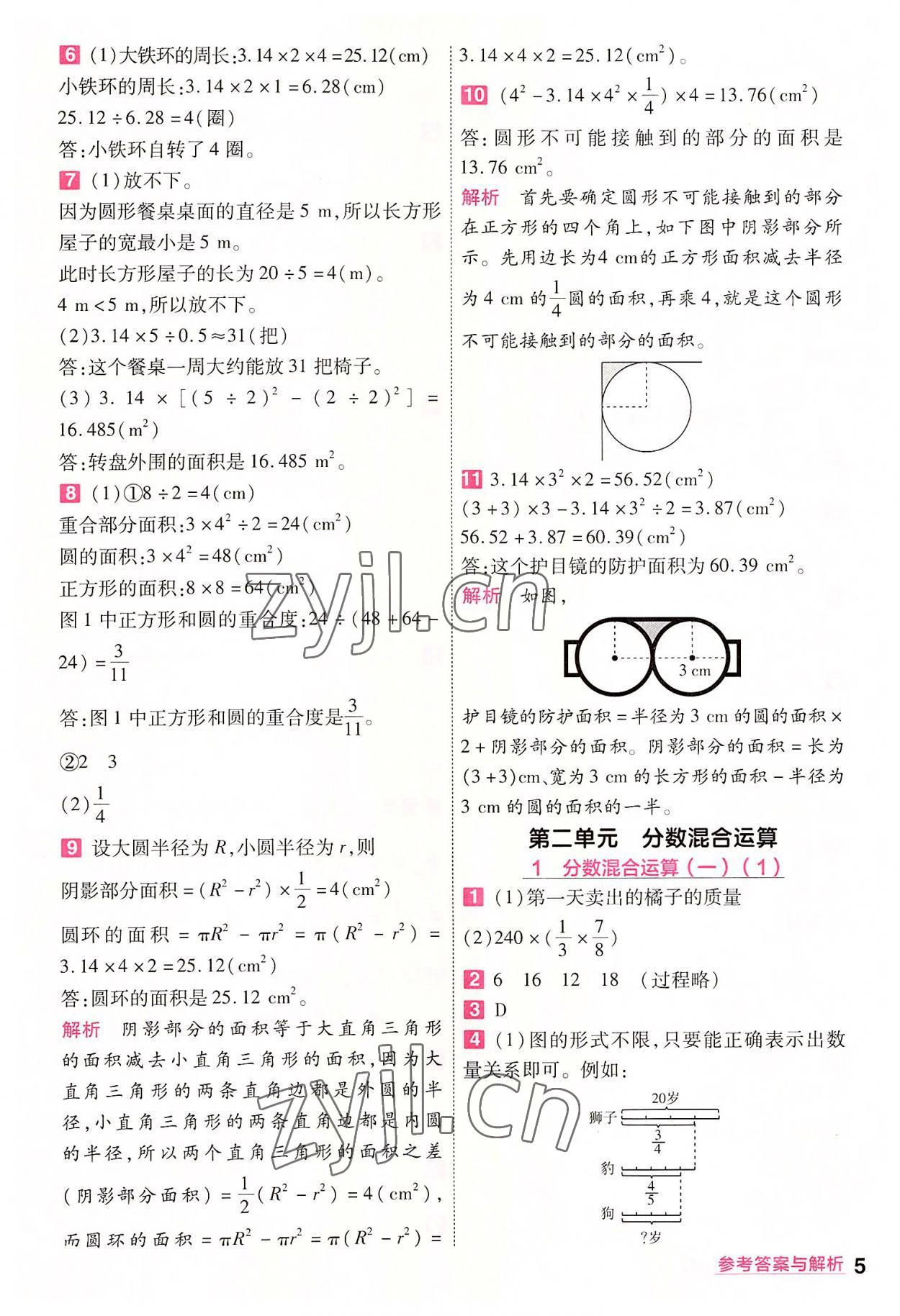 2022年一遍过六年级小学数学上册北师大版 第5页