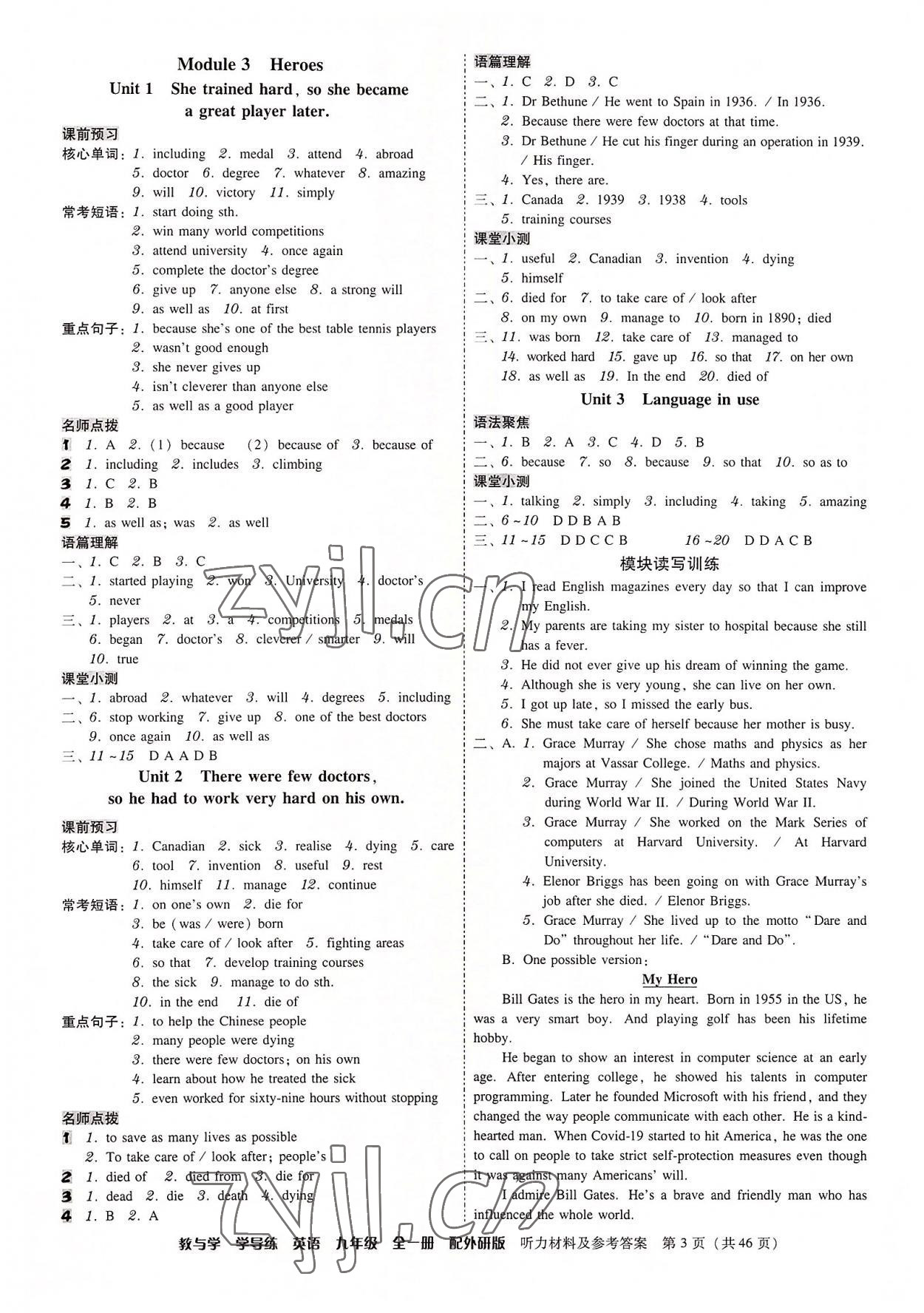 2022年教與學(xué)學(xué)導(dǎo)練九年級(jí)英語(yǔ)全一冊(cè)外研版 第3頁(yè)