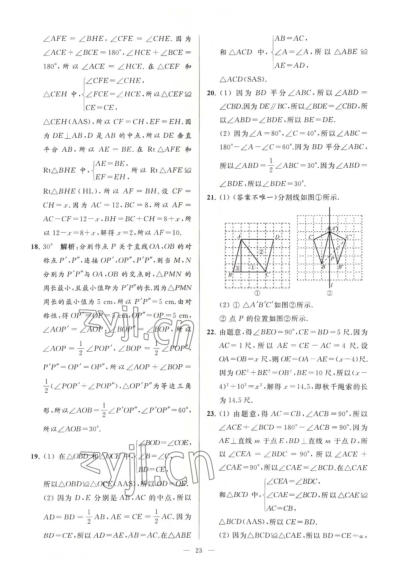 2022年亮点给力大试卷八年级数学上册苏科版 第23页