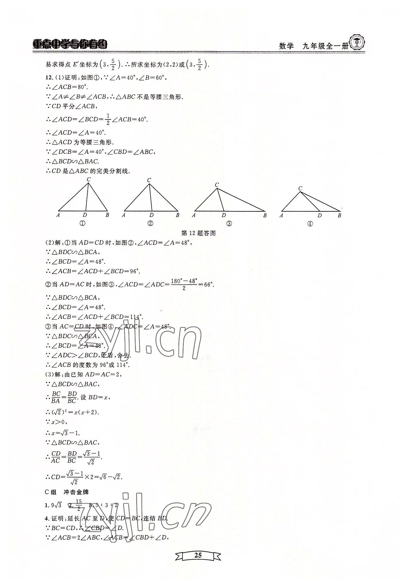 2022年重點中學與你有約九年級數(shù)學全一冊浙教版 第25頁