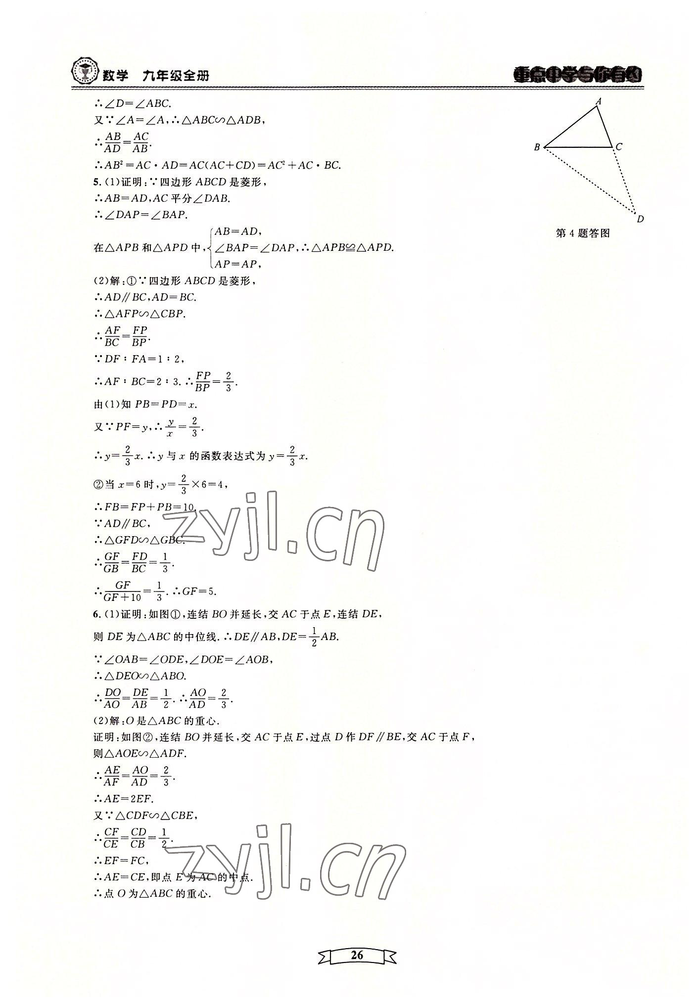 2022年重點中學(xué)與你有約九年級數(shù)學(xué)全一冊浙教版 第26頁