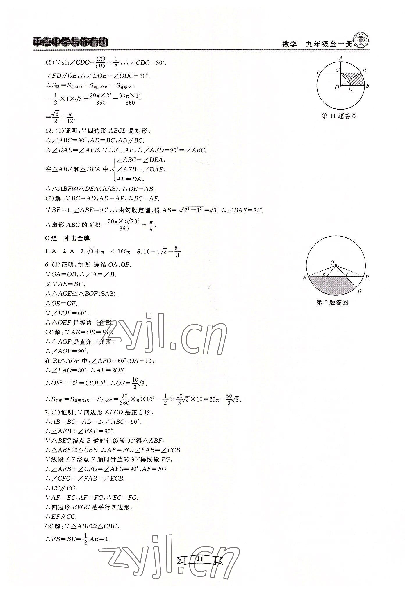 2022年重点中学与你有约九年级数学全一册浙教版 第21页