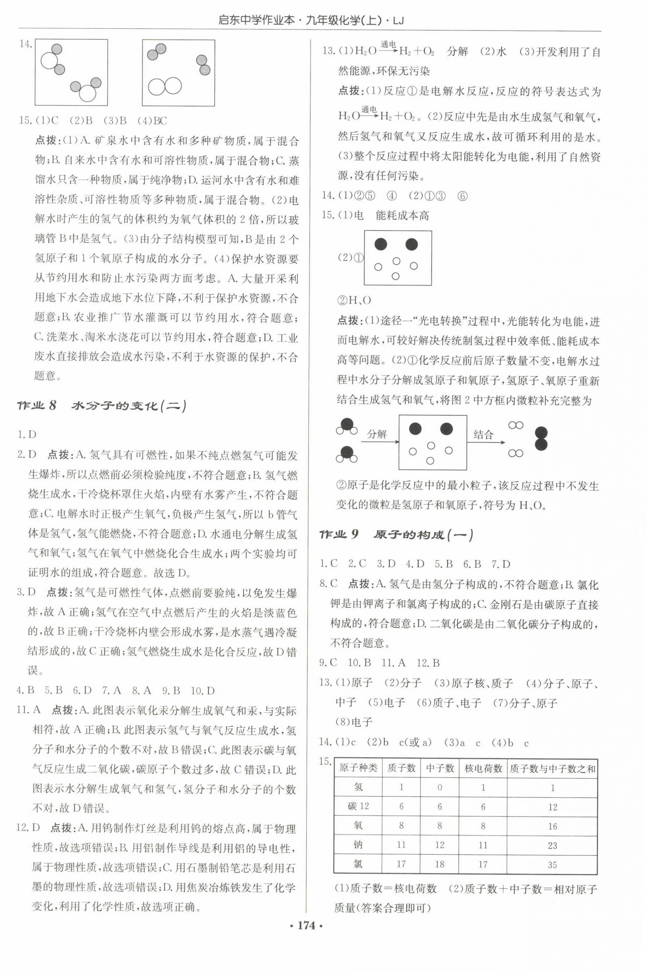 2022年啟東中學作業(yè)本九年級化學上冊魯教版宿遷專版 參考答案第4頁