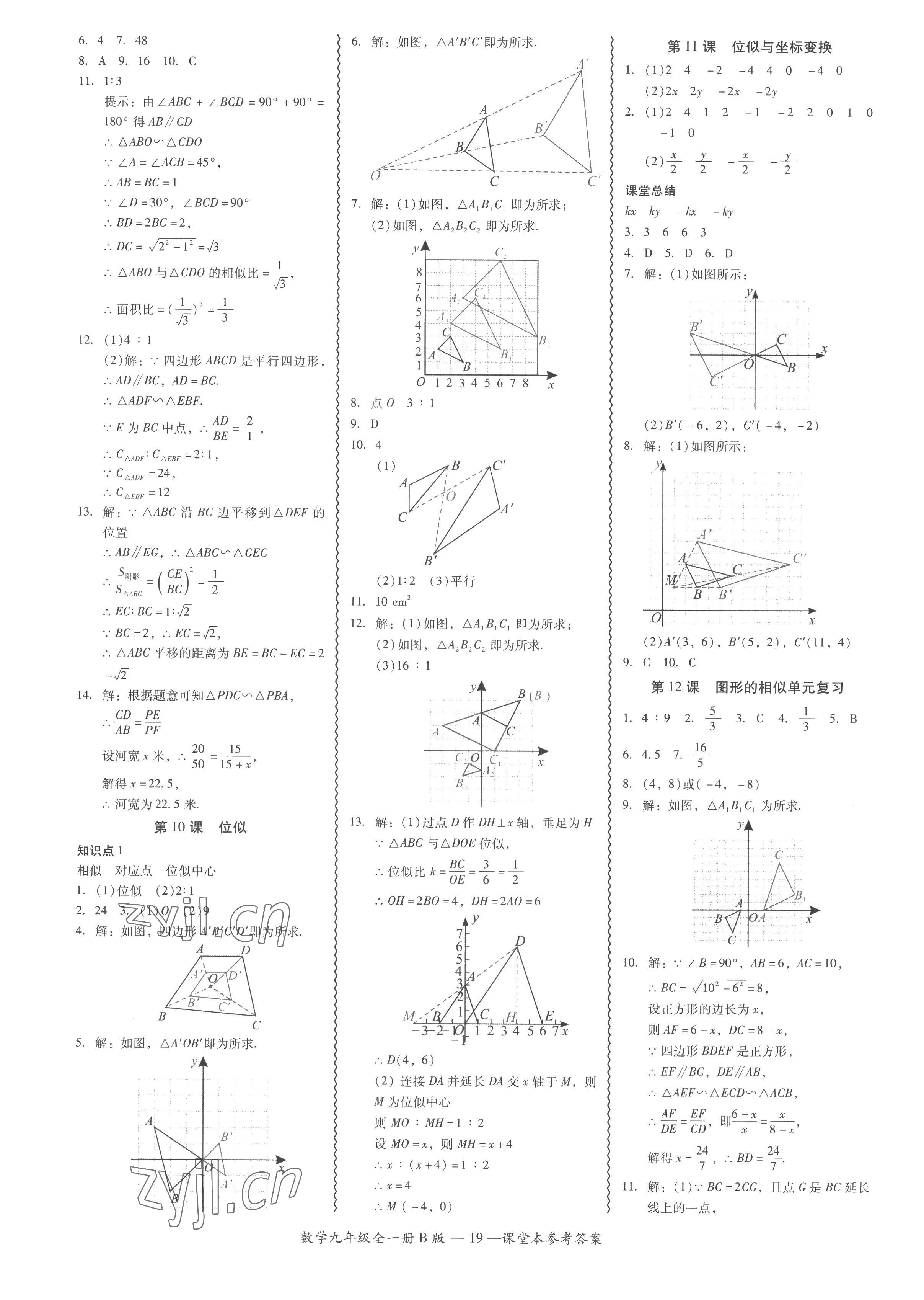 2022年零障礙導(dǎo)教導(dǎo)學(xué)案九年級(jí)數(shù)學(xué)全一冊(cè)北師大版 參考答案第19頁(yè)