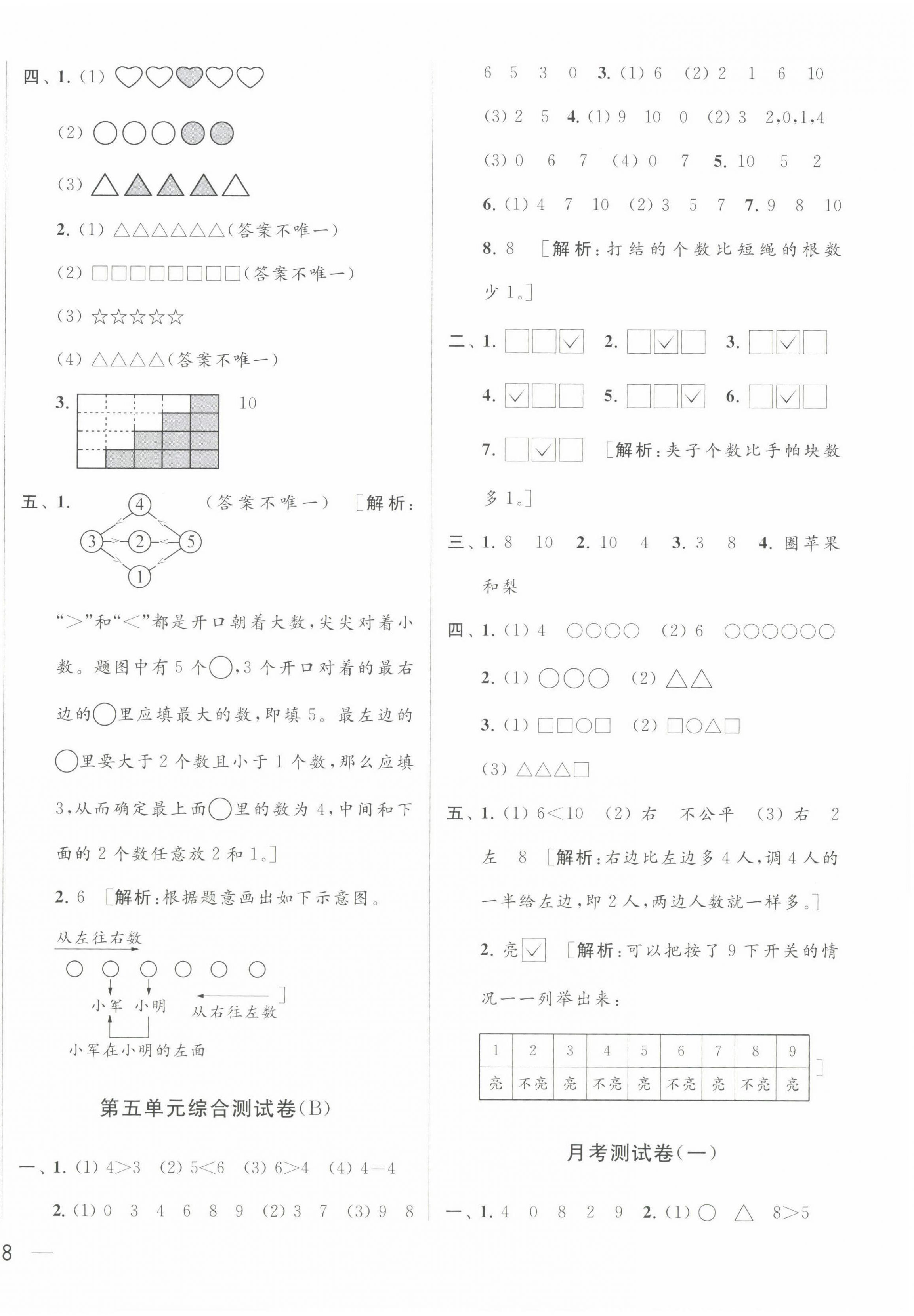 2022年亮點給力大試卷一年級數(shù)學(xué)上冊蘇教版 第4頁