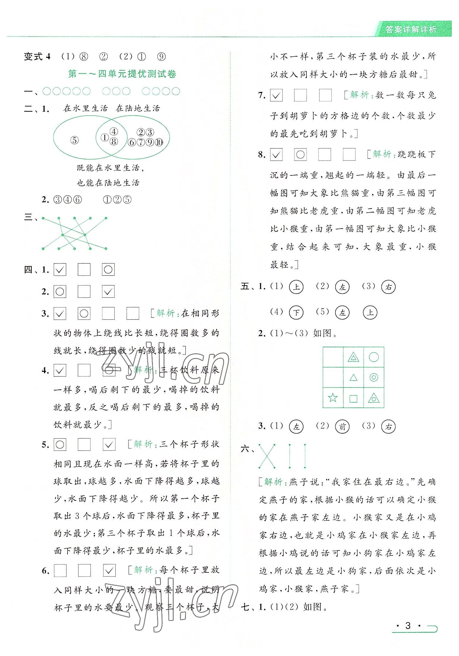 2022年亮點(diǎn)給力提優(yōu)課時(shí)作業(yè)本一年級(jí)數(shù)學(xué)上冊(cè)江蘇版 參考答案第3頁(yè)