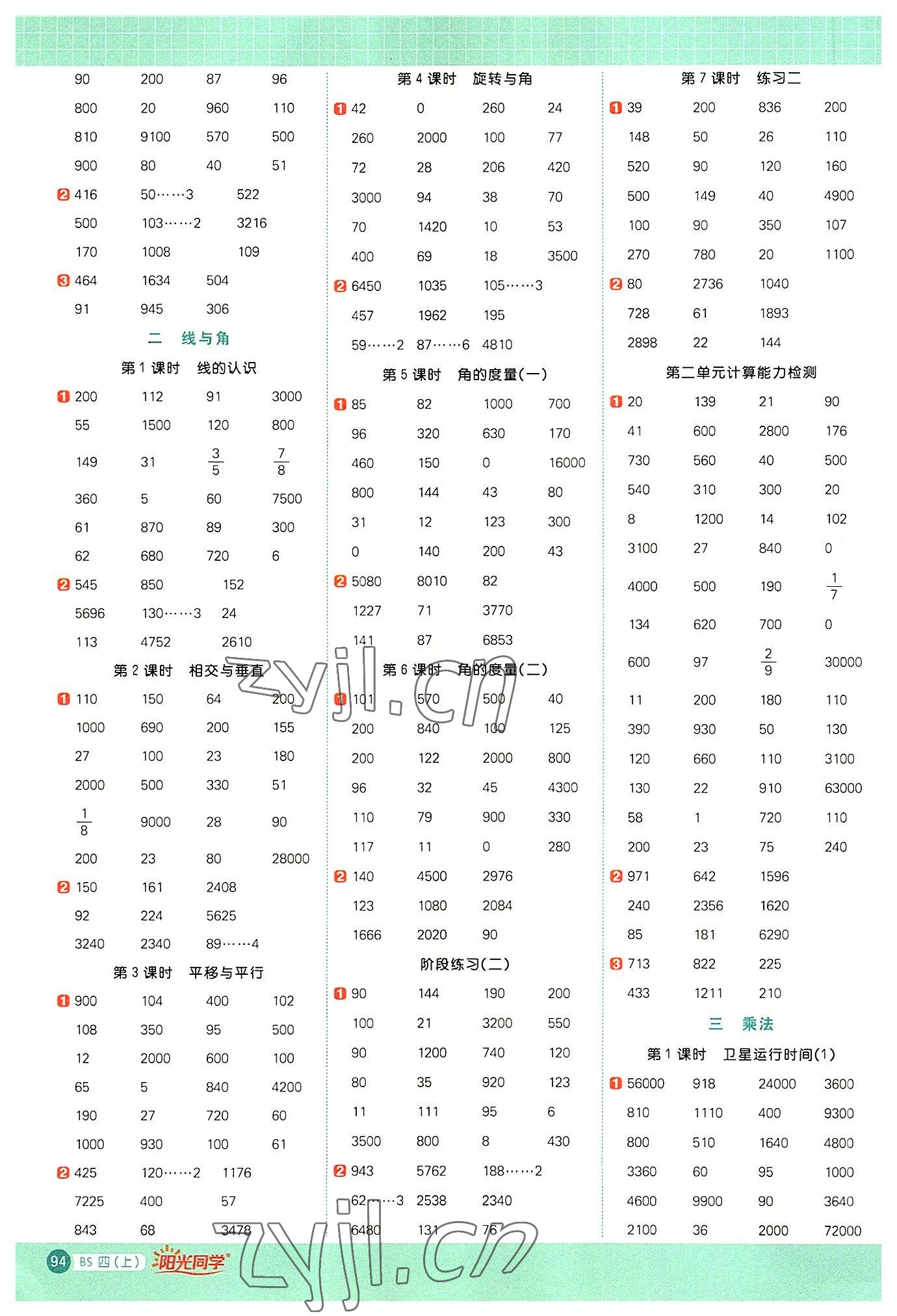 2022年陽(yáng)光同學(xué)計(jì)算小達(dá)人四年級(jí)數(shù)學(xué)上冊(cè)北師大版 第2頁(yè)
