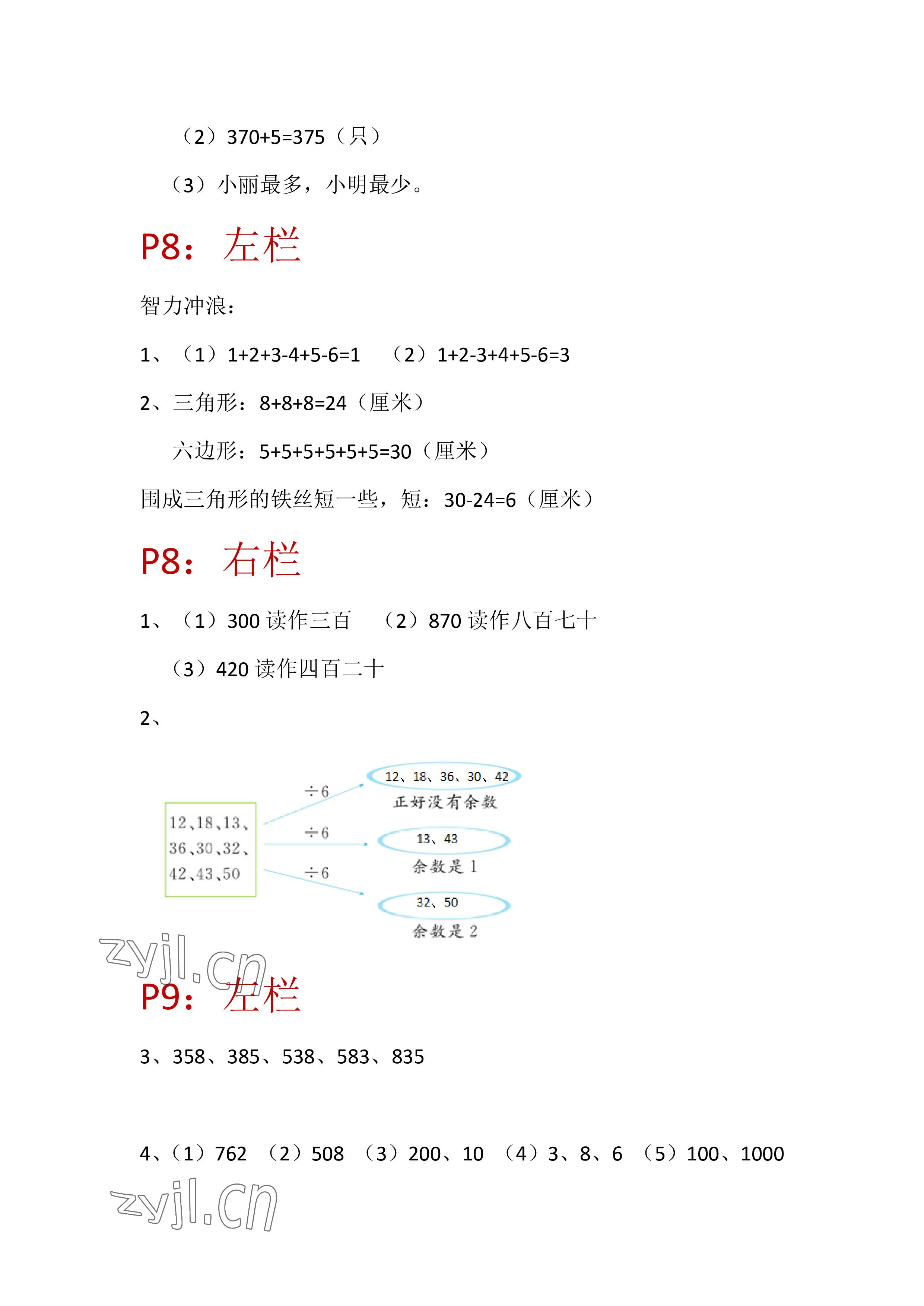 2022年暑假作业二年级数学苏教版安徽少年儿童出版社 参考答案第5页