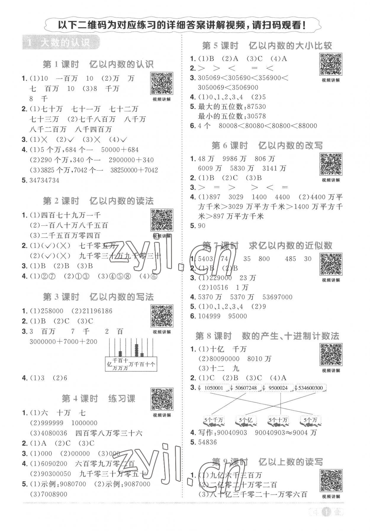 2022年阳光同学课时优化作业四年级数学上册人教版 第1页