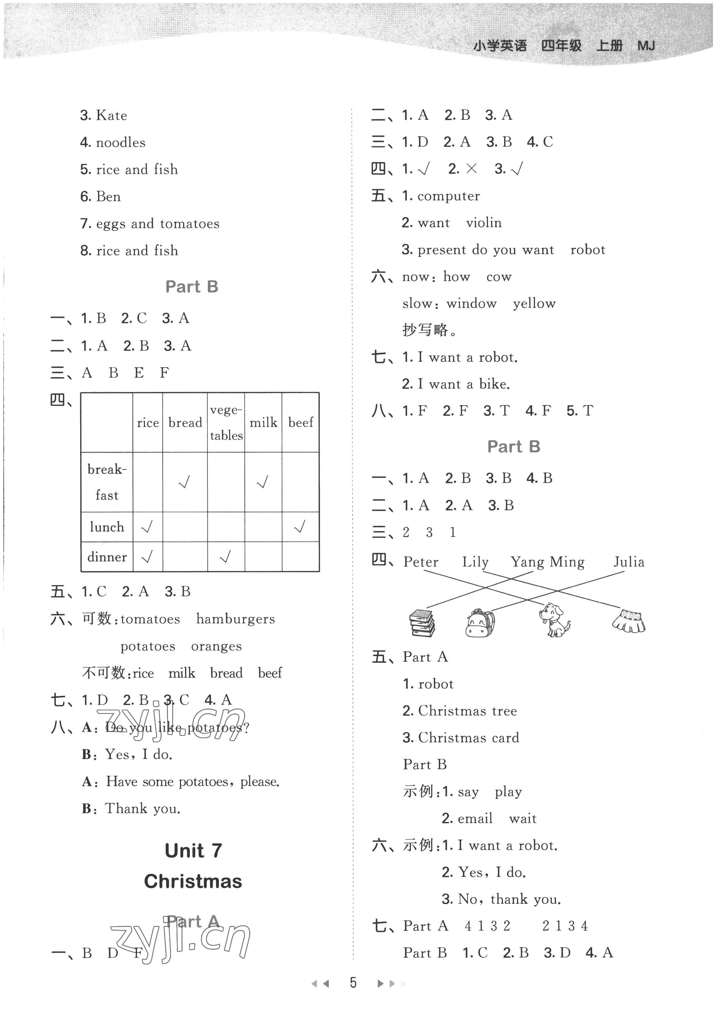 2022年53天天練小學(xué)英語四年級上冊閩教版 第5頁