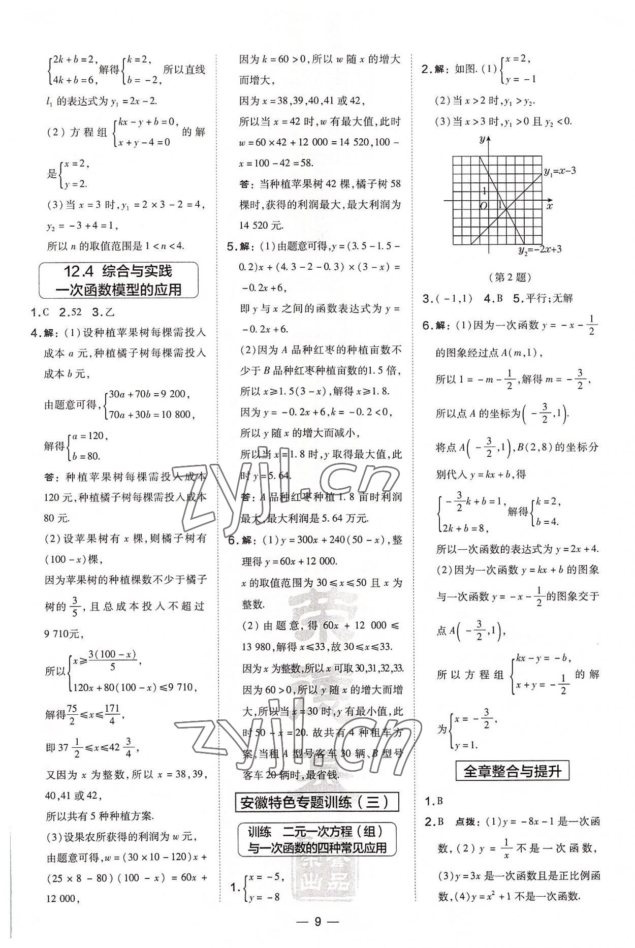 2022年點撥訓練八年級數(shù)學上冊滬科版安徽專版 參考答案第9頁