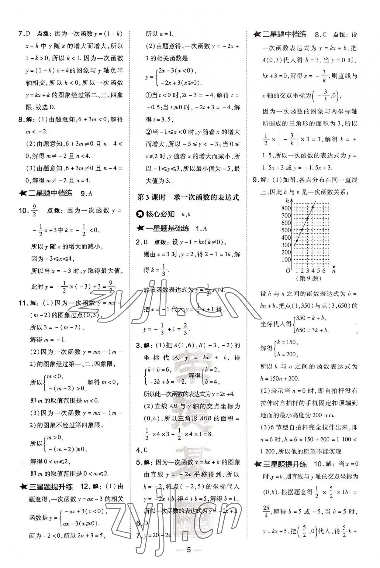 2022年點(diǎn)撥訓(xùn)練八年級(jí)數(shù)學(xué)上冊(cè)滬科版安徽專版 參考答案第5頁(yè)