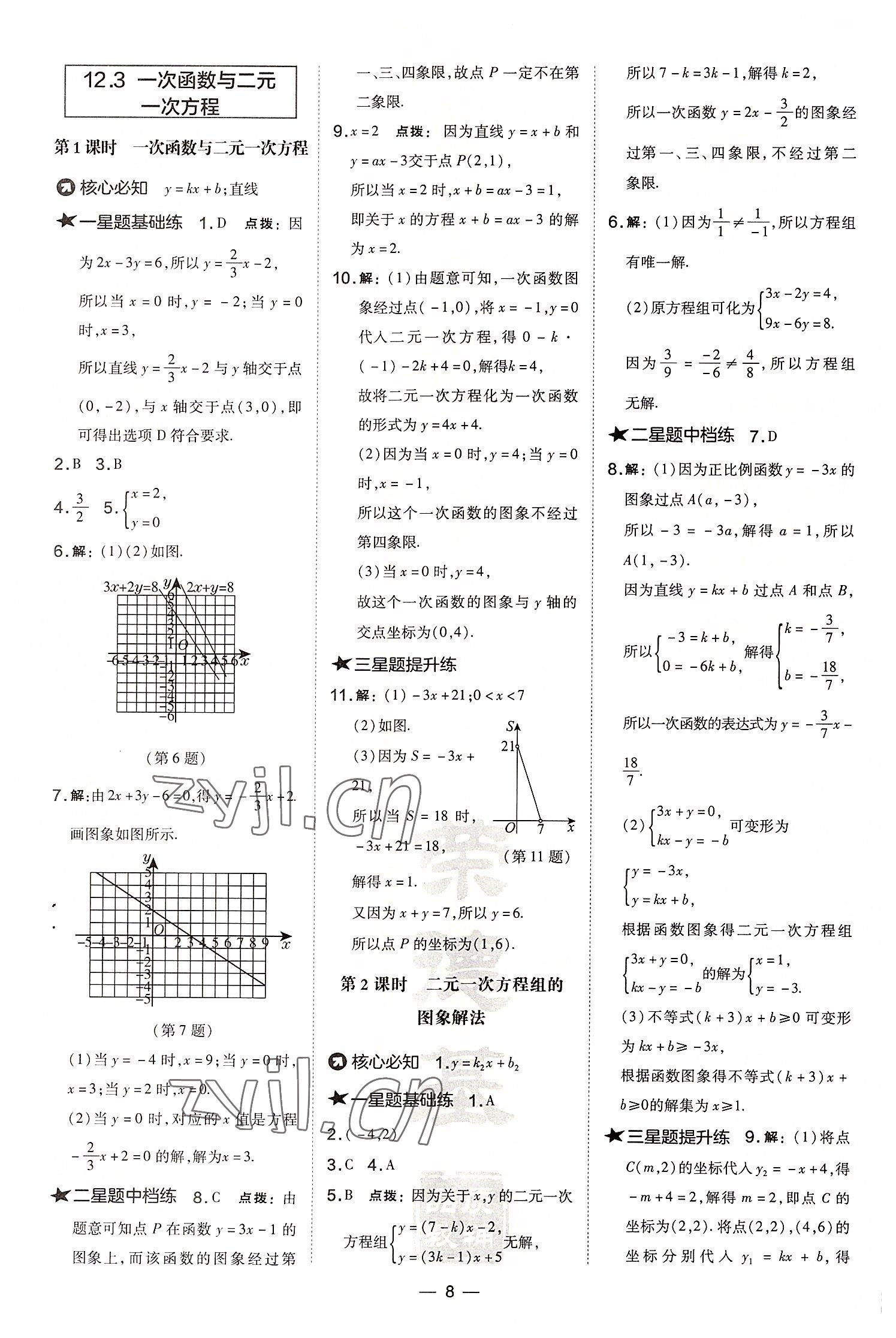 2022年點撥訓練八年級數(shù)學上冊滬科版安徽專版 參考答案第8頁