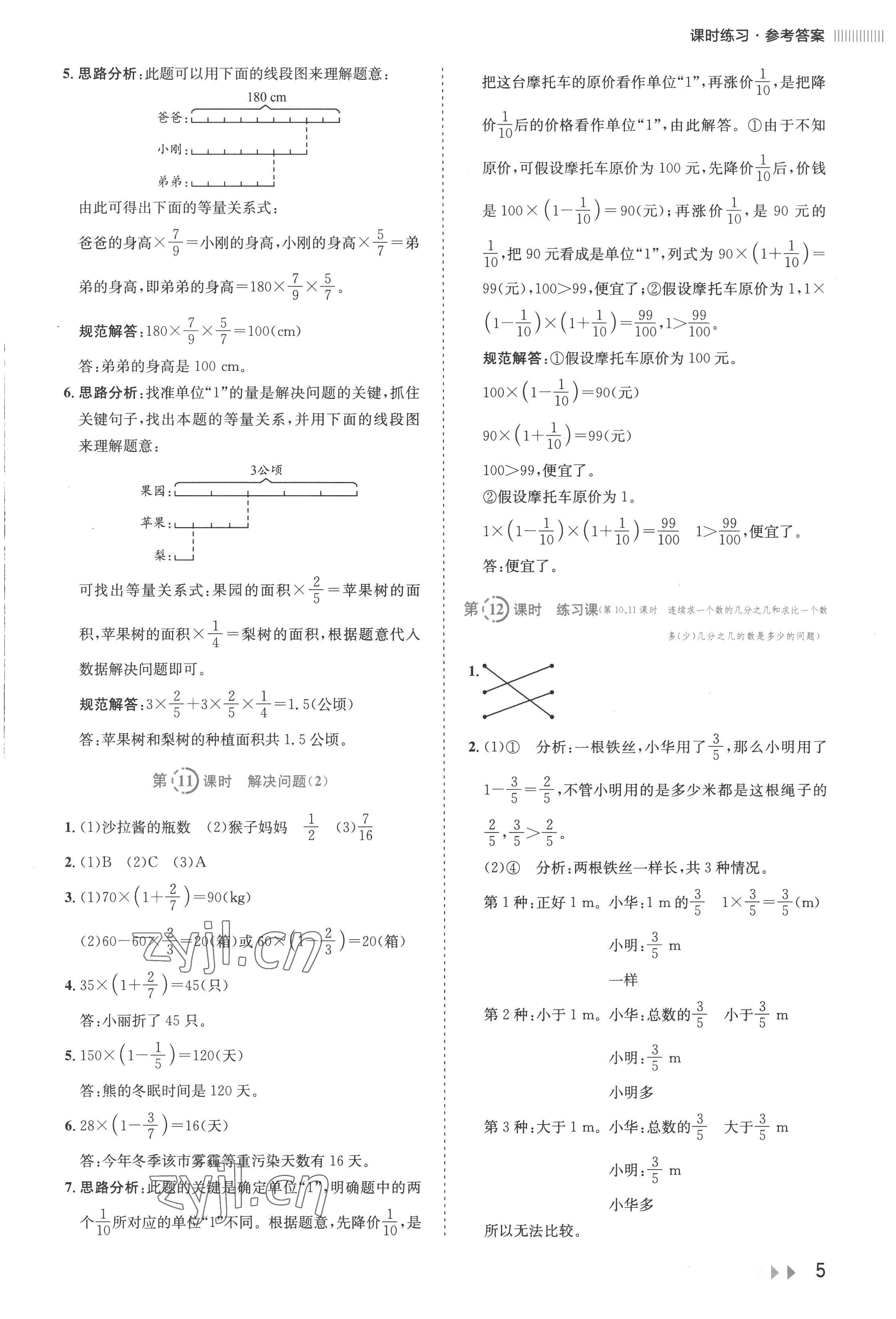 2022年訓(xùn)練達(dá)人六年級數(shù)學(xué)上冊人教版 第5頁