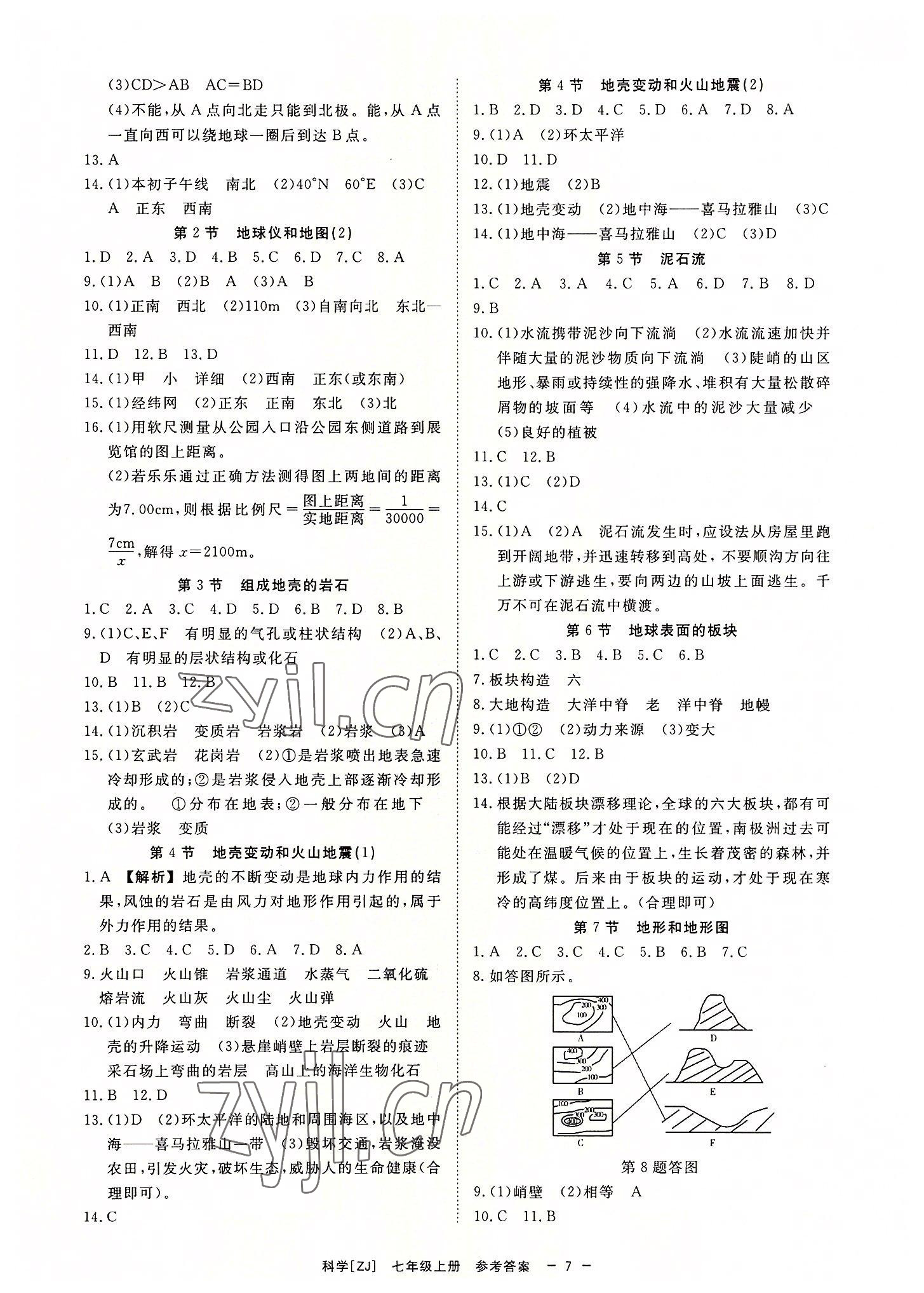 2022年全效學(xué)習(xí)七年級科學(xué)上冊浙教版精華版 參考答案第6頁