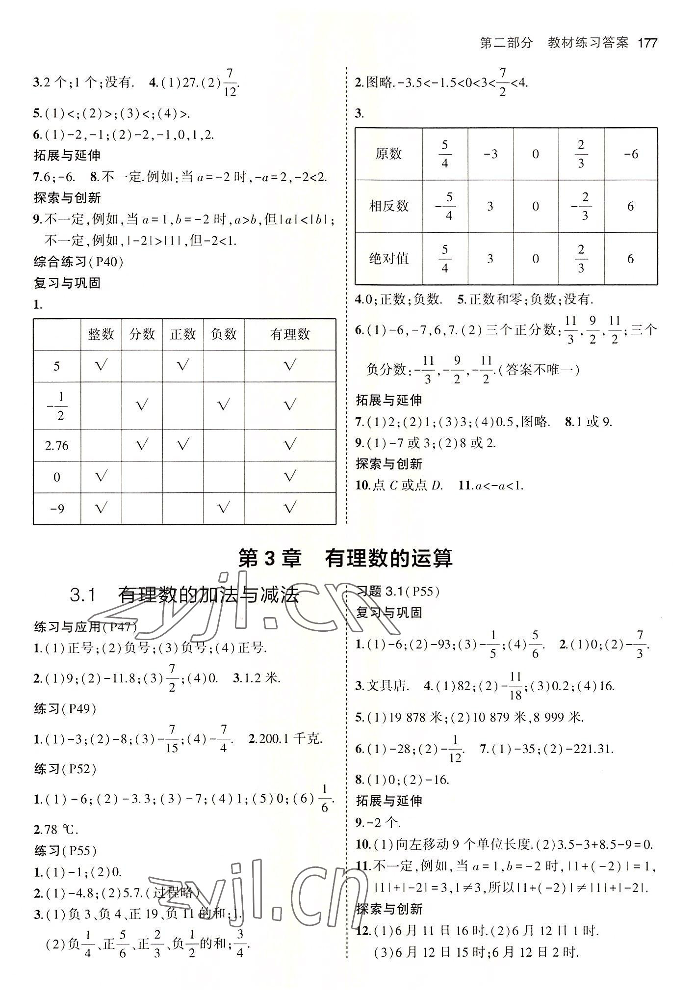 2022年教材課本七年級數(shù)學(xué)上冊青島版 參考答案第5頁