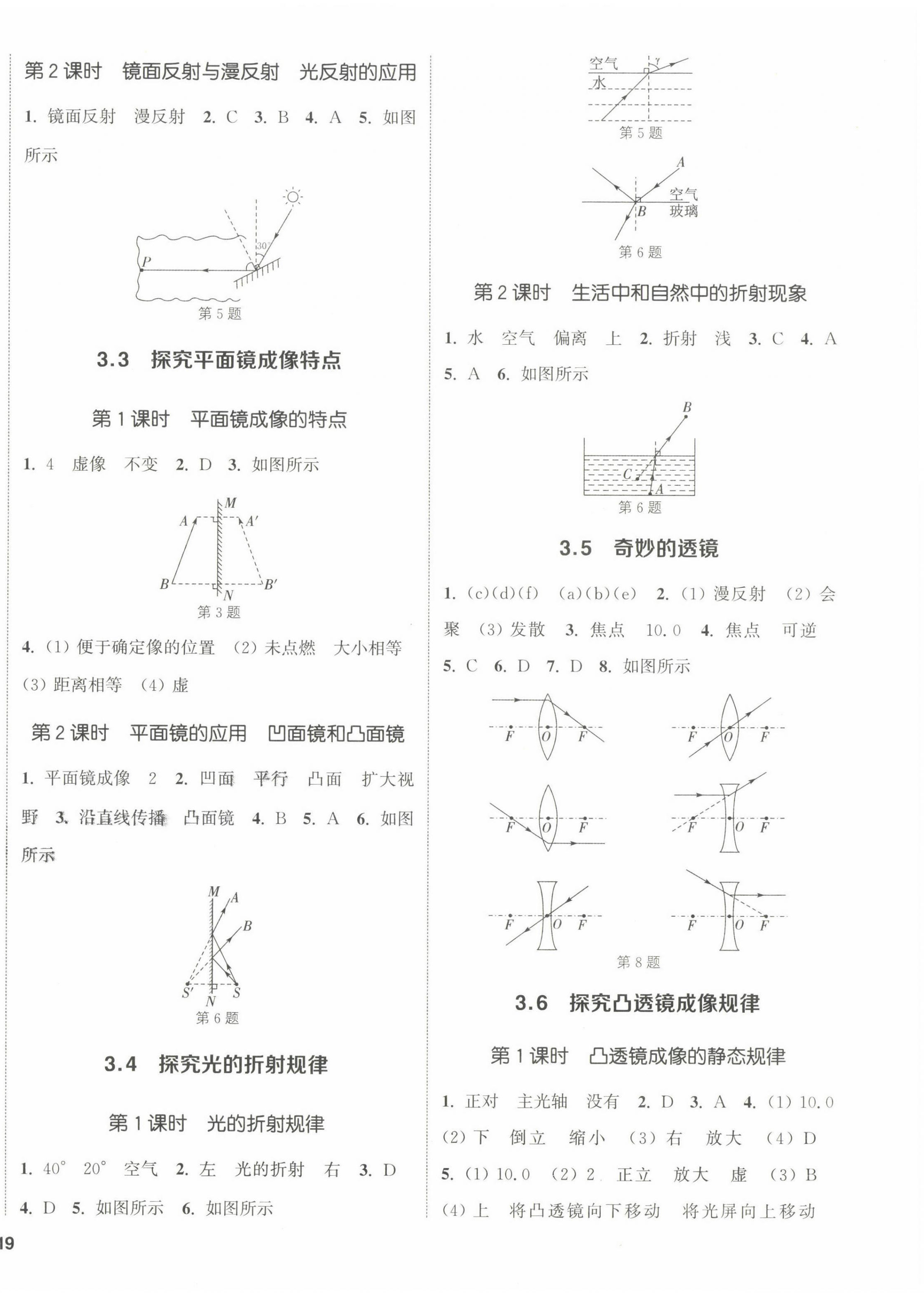 2022年通城學(xué)典課時作業(yè)本八年級物理上冊滬粵版 參考答案第2頁