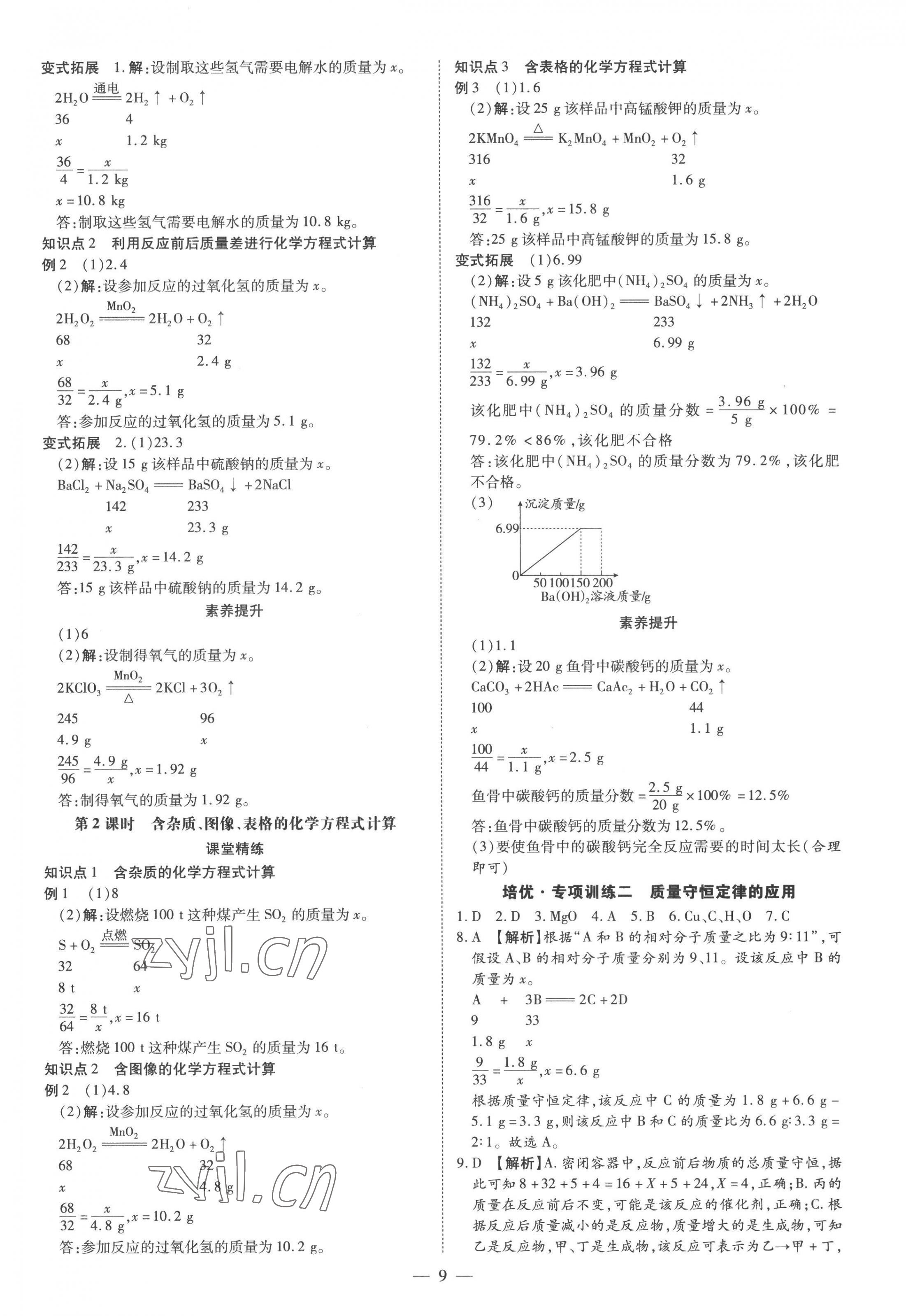 2022年領跑作業本九年級化學人教版廣東專用 第9頁