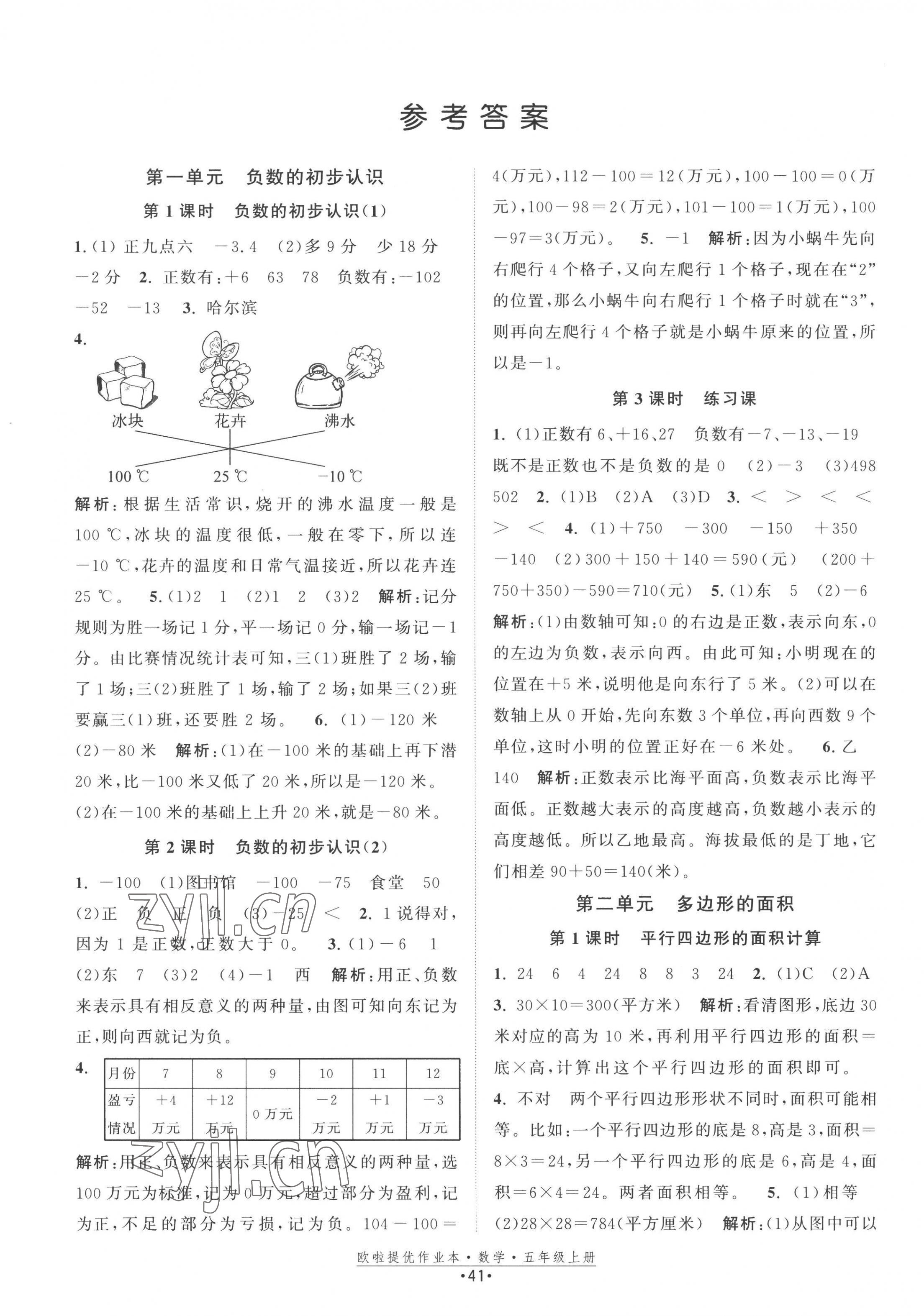 2022年歐拉提優(yōu)作業(yè)本五年級數學上冊蘇教版 第1頁