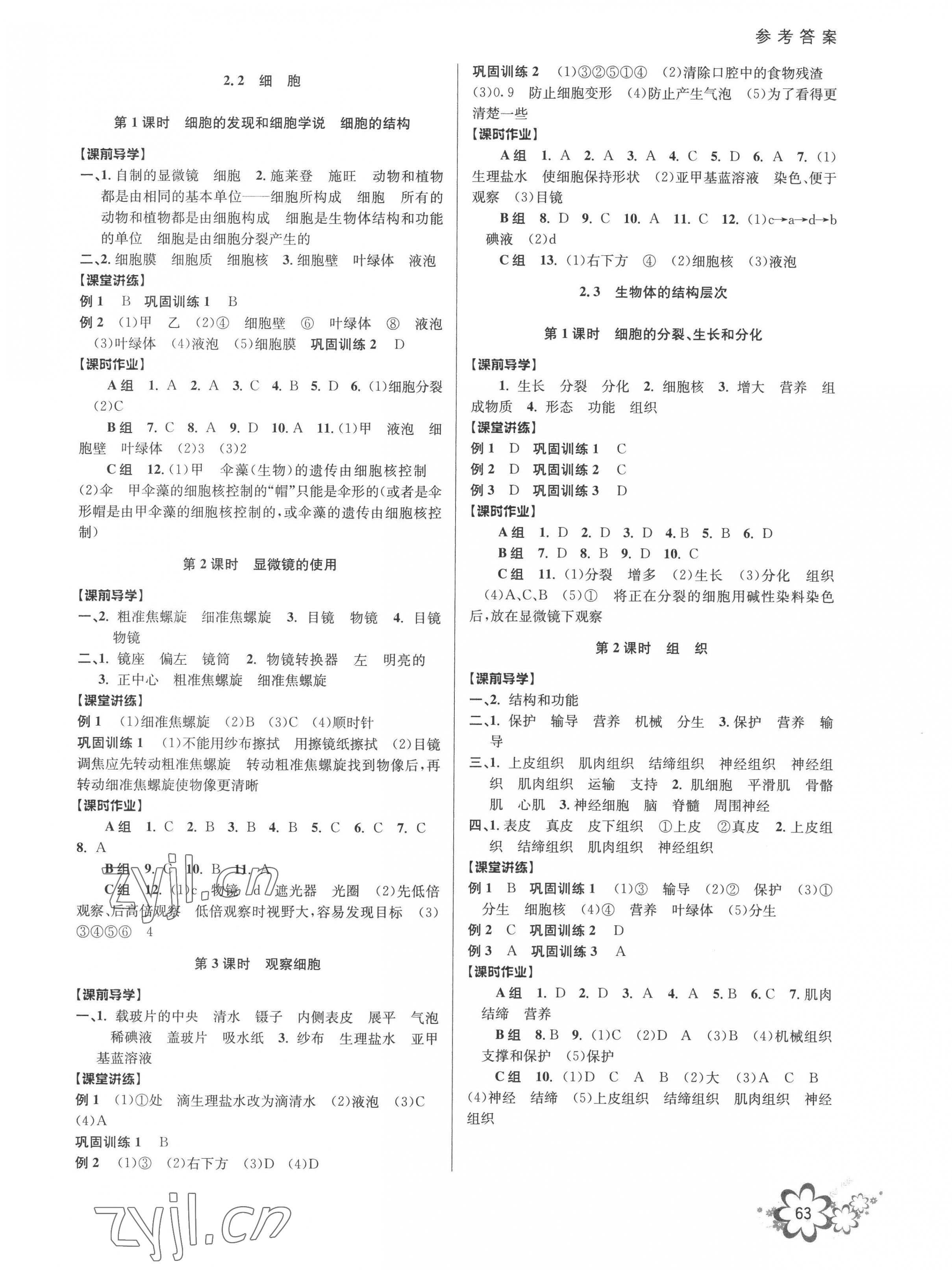 2022年初中新學(xué)案優(yōu)化與提高七年級科學(xué)上冊浙教版 第3頁