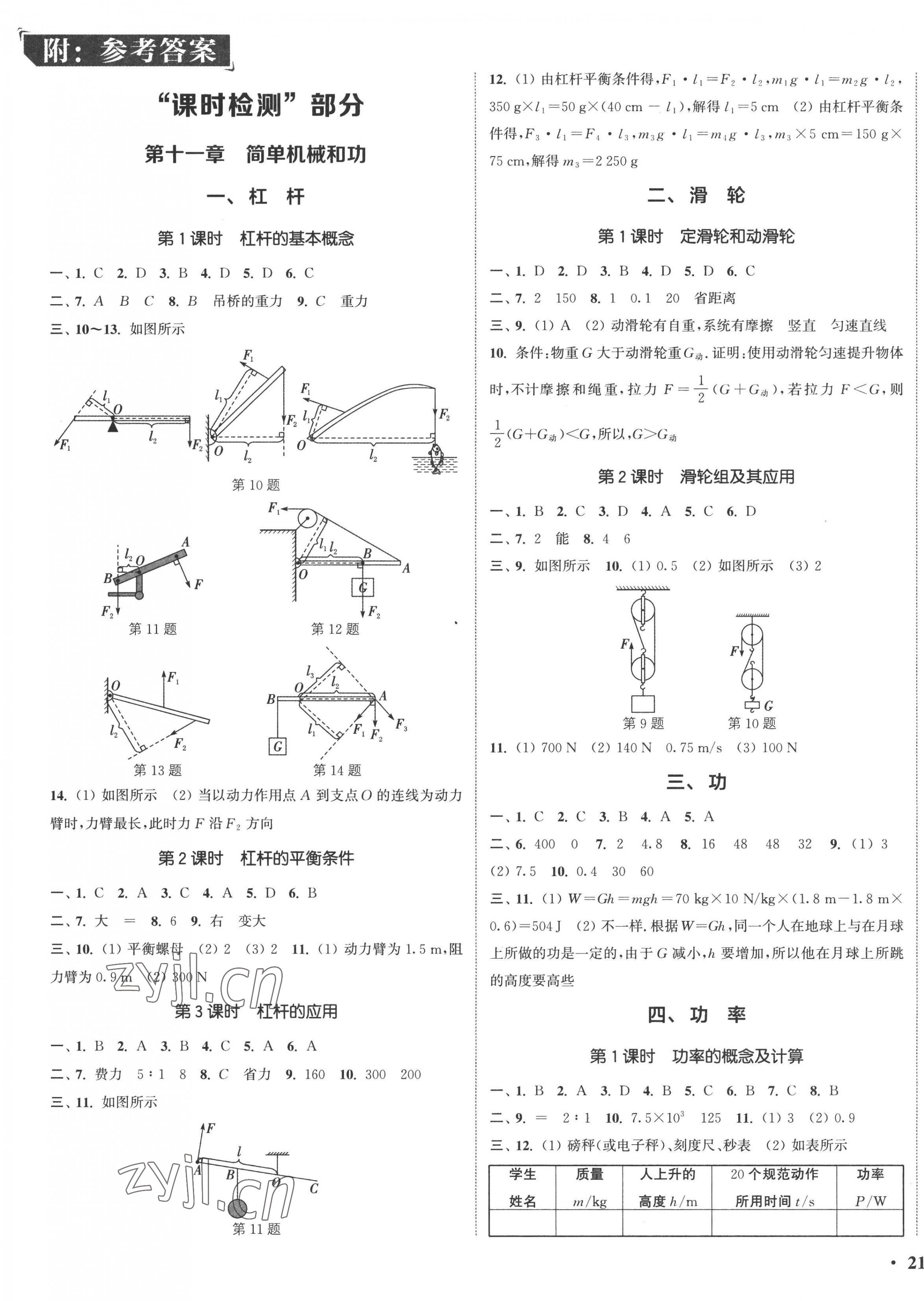 2022年通城學(xué)典活頁檢測九年級物理上冊蘇科版 第1頁