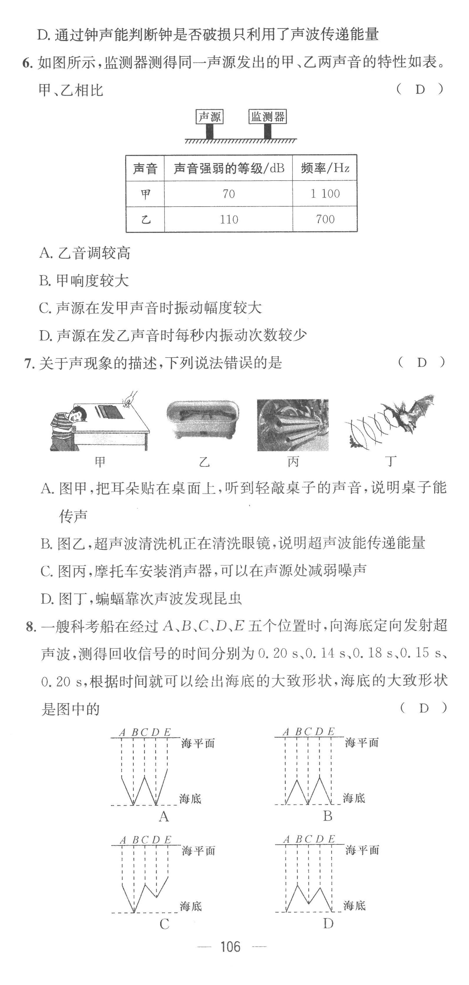 2022年名師測控八年級物理上冊人教版云南專版 參考答案第29頁