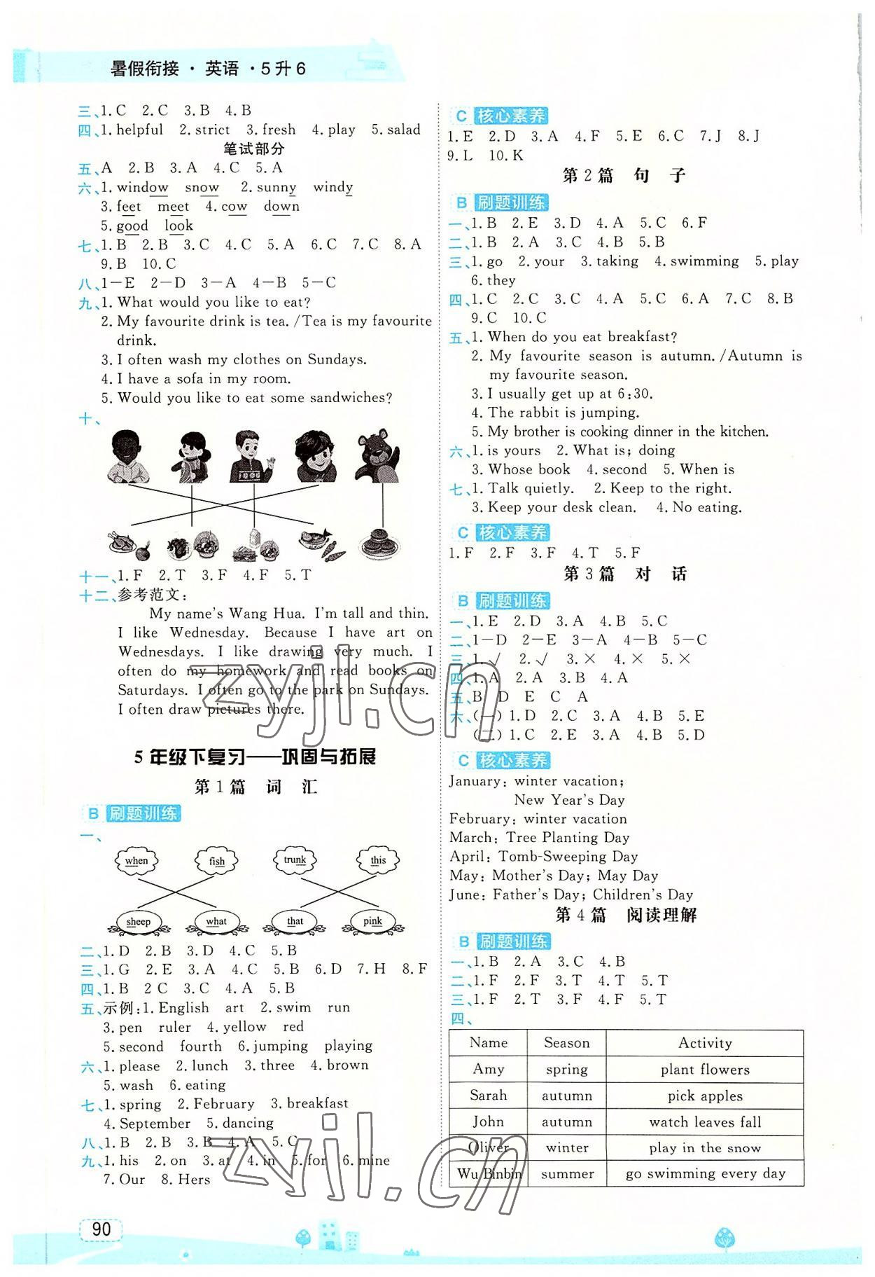 2022年名师派暑假衔接五升六年级英语宁波出版社 第2页