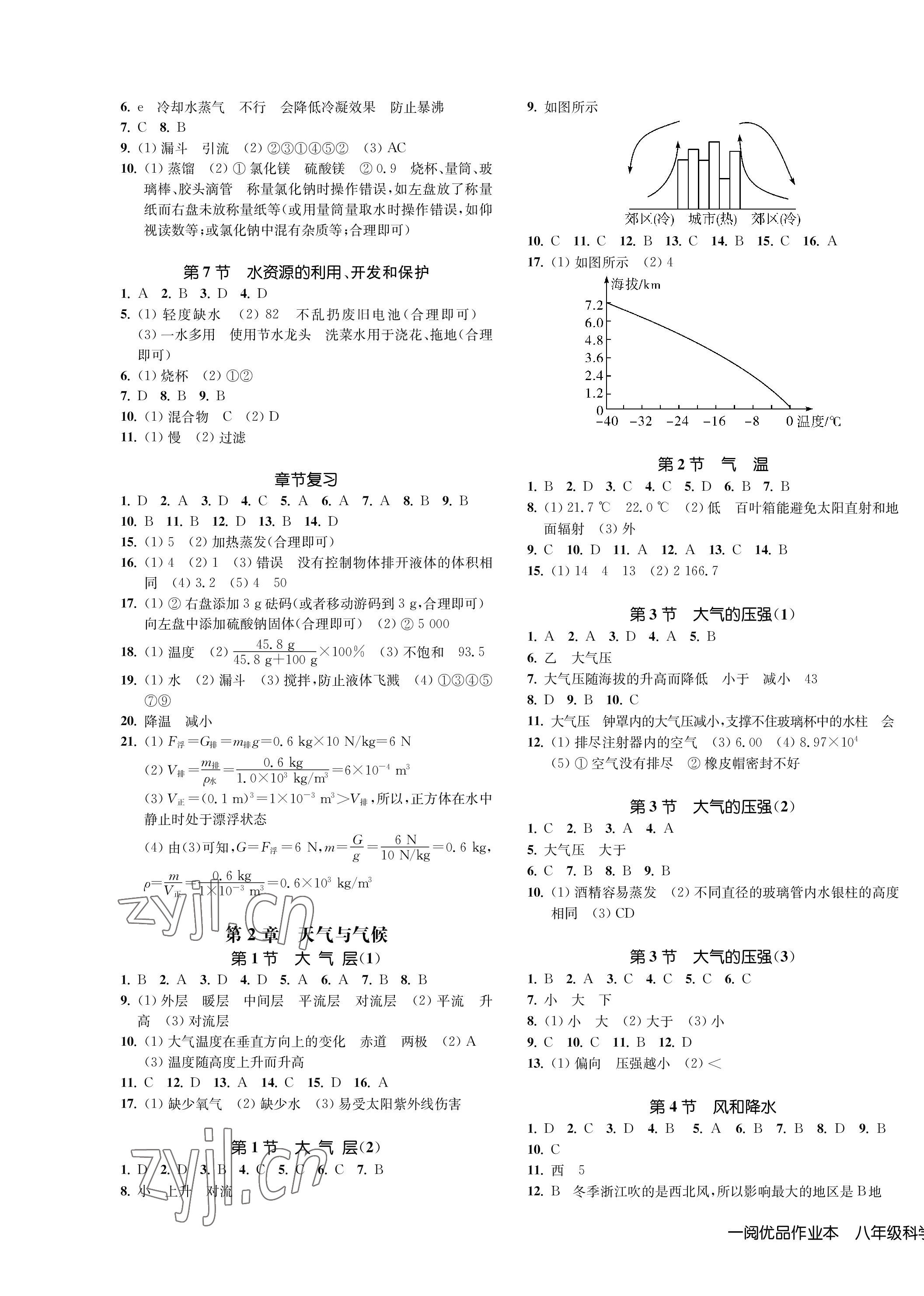 2022年一閱優(yōu)品作業(yè)本八年級(jí)科學(xué)上冊(cè)浙教版 第3頁(yè)