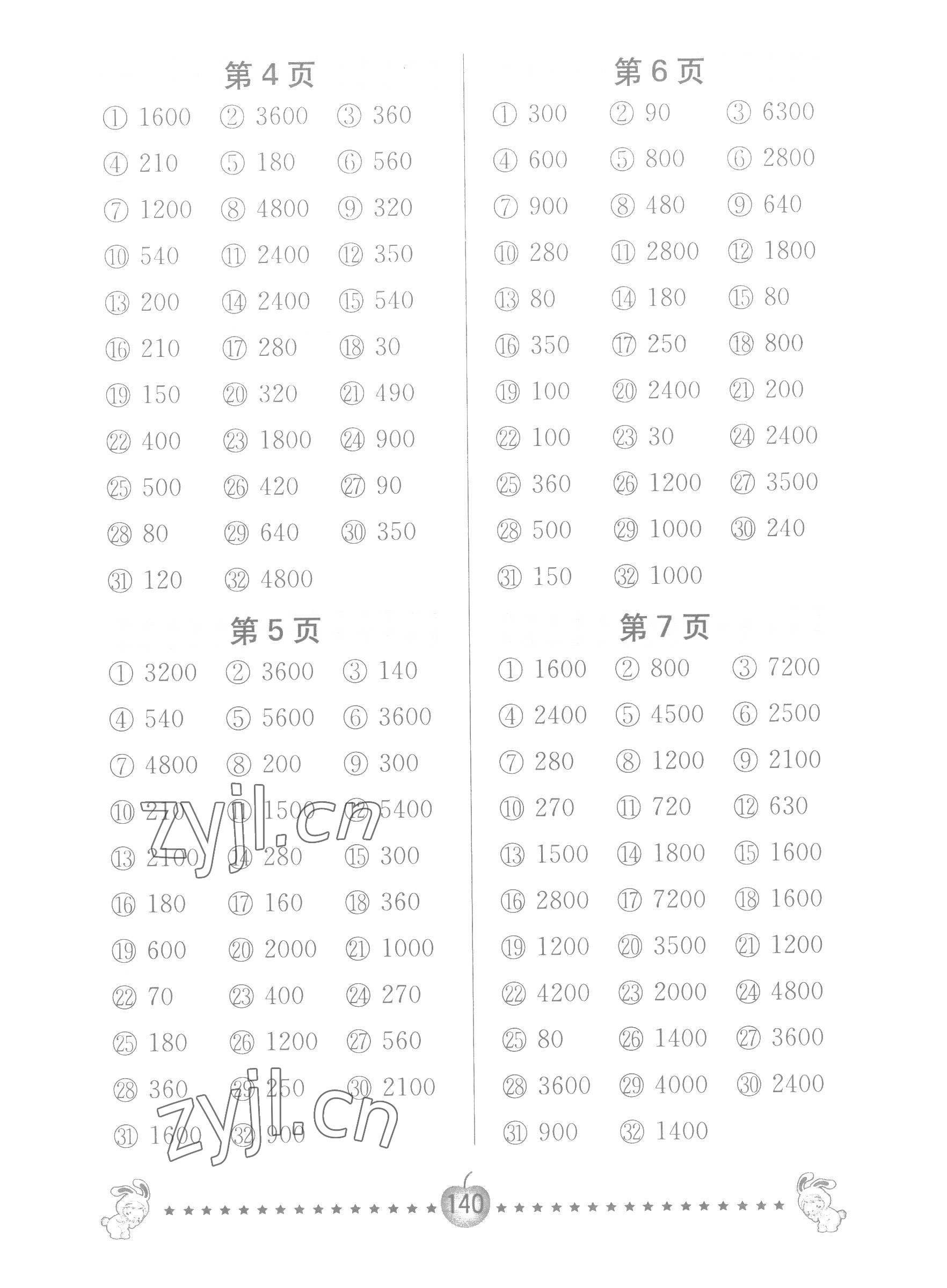2022年口算題卡南京大學出版社三年級數學上冊蘇教版 第2頁
