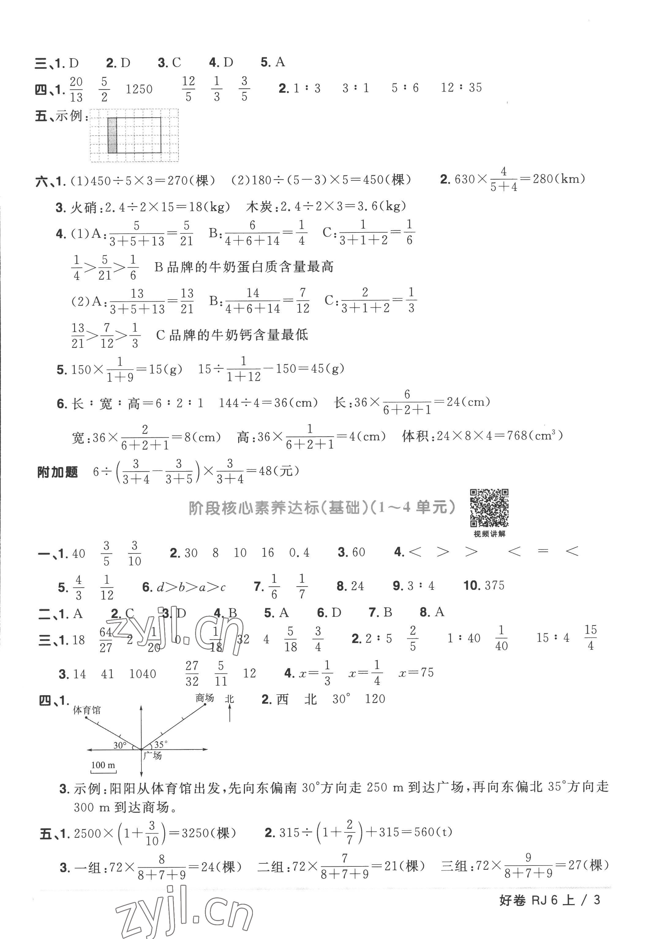 2022年陽(yáng)光同學(xué)一線名師全優(yōu)好卷六年級(jí)數(shù)學(xué)上冊(cè)人教版 第3頁(yè)