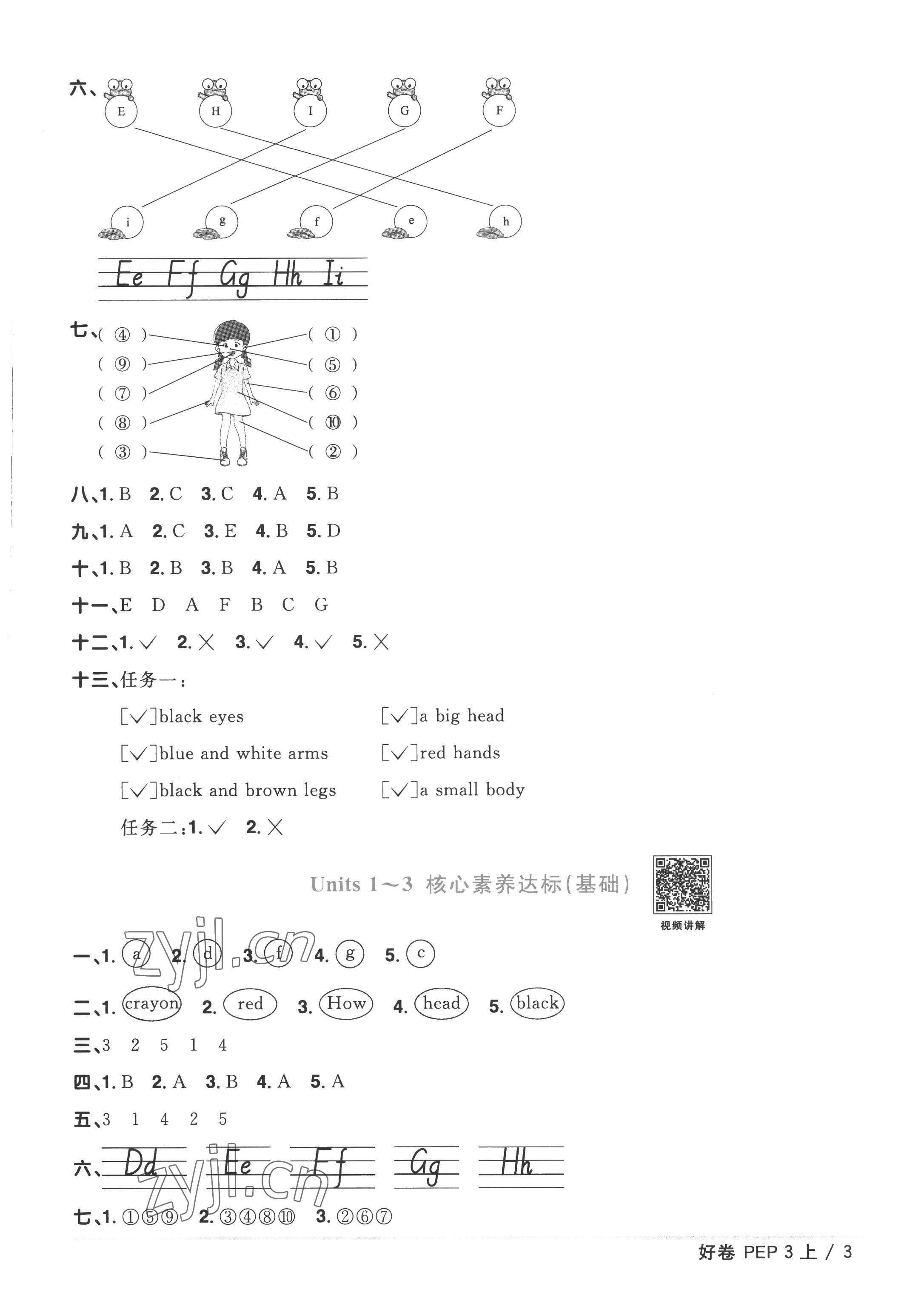 2022年陽光同學(xué)一線名師全優(yōu)好卷三年級(jí)英語上冊(cè)人教PEP版 第3頁