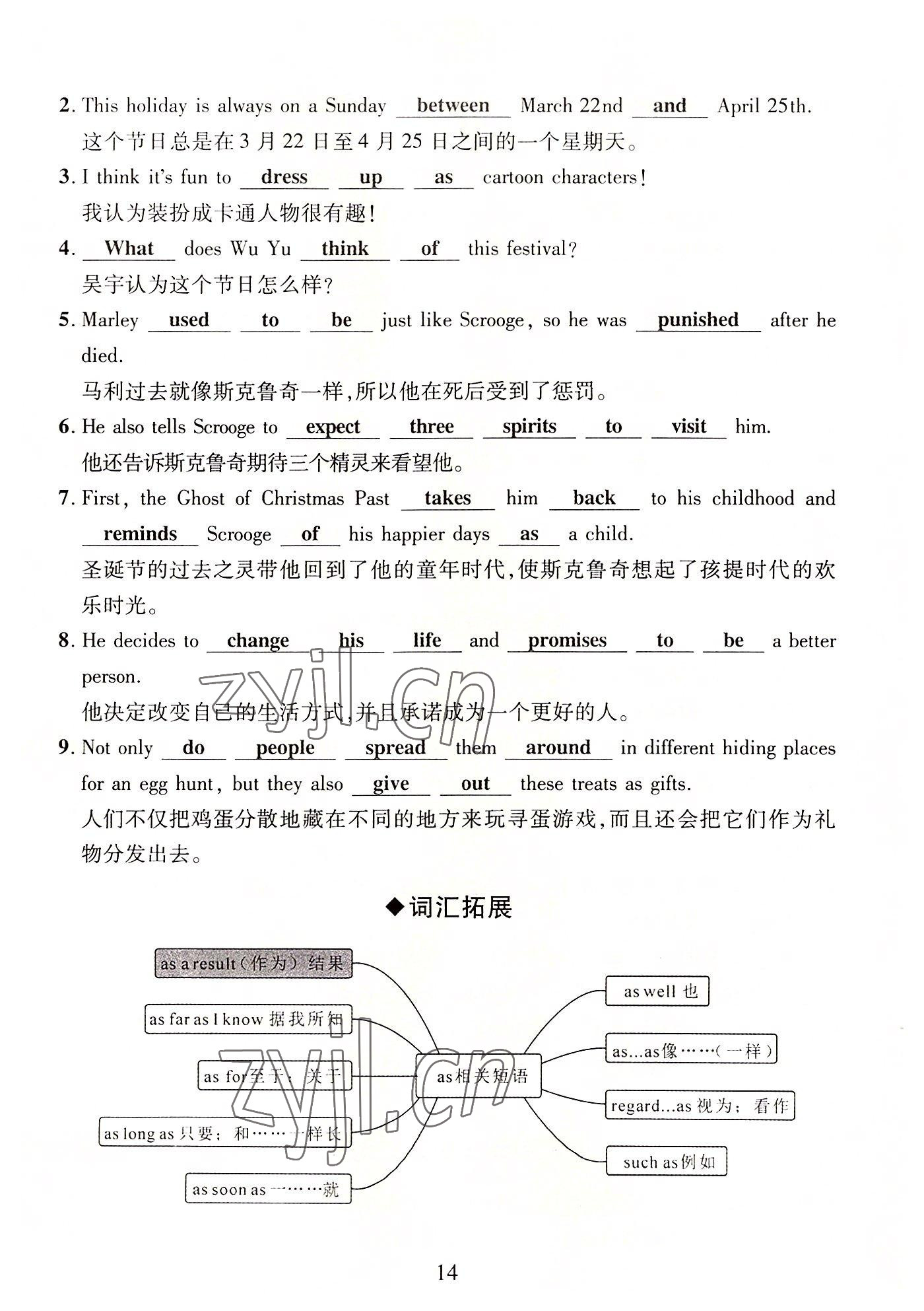 2022年暢行課堂九年級(jí)英語(yǔ)上冊(cè)人教版山西專(zhuān)版 參考答案第14頁(yè)