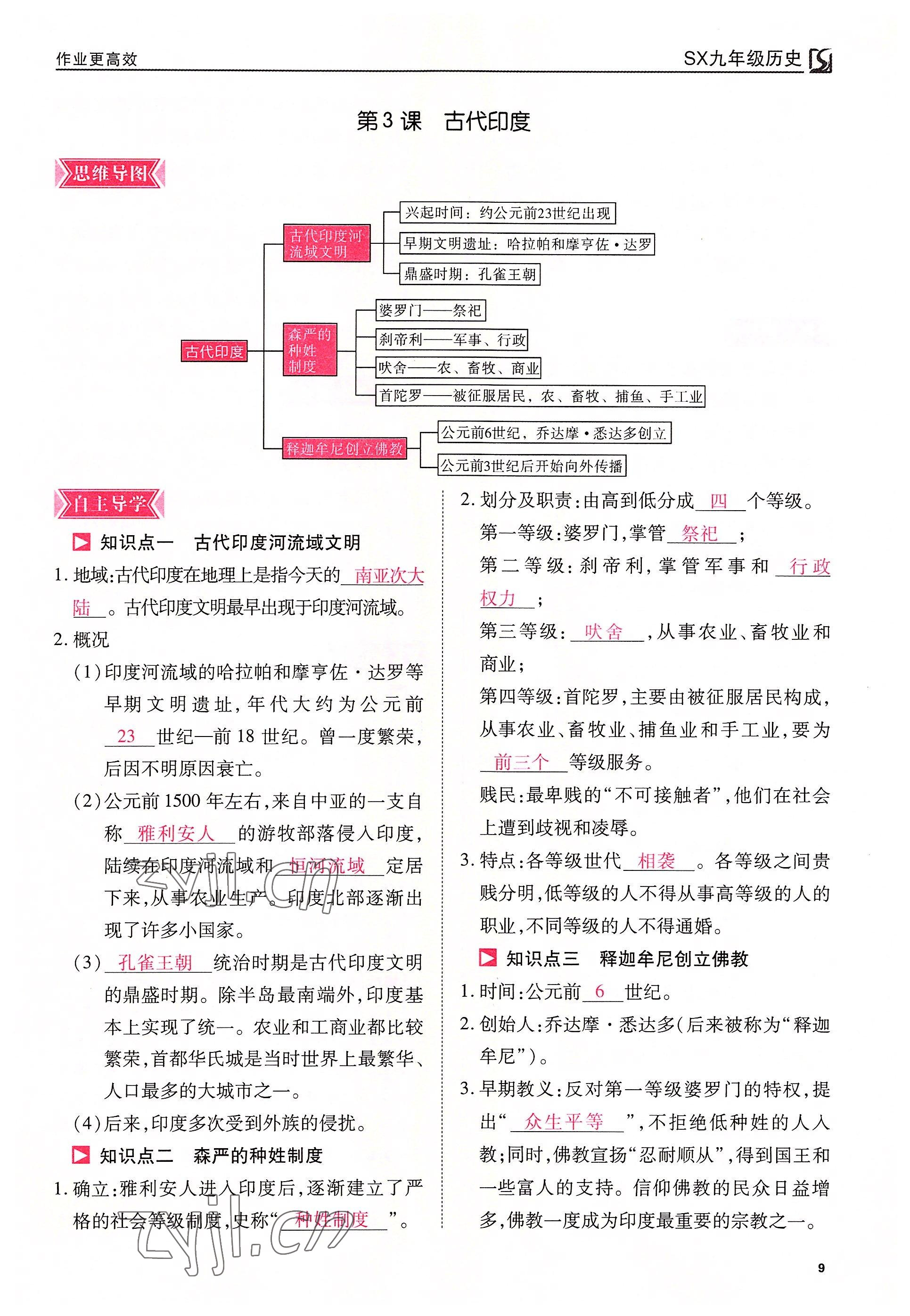 2022年暢行課堂九年級(jí)歷史上冊(cè)人教版山西專版 參考答案第9頁(yè)