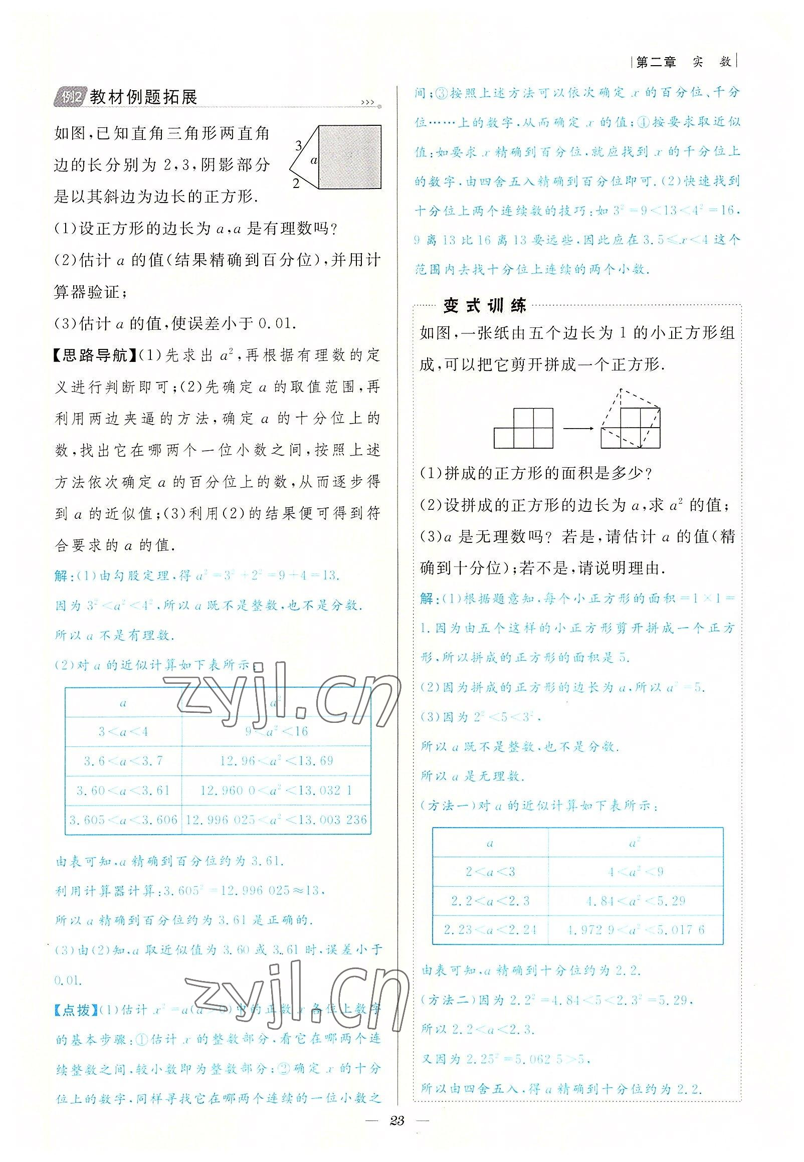 2022年課內達標同步學案初數一號八年級數學上冊北師大版 參考答案第23頁