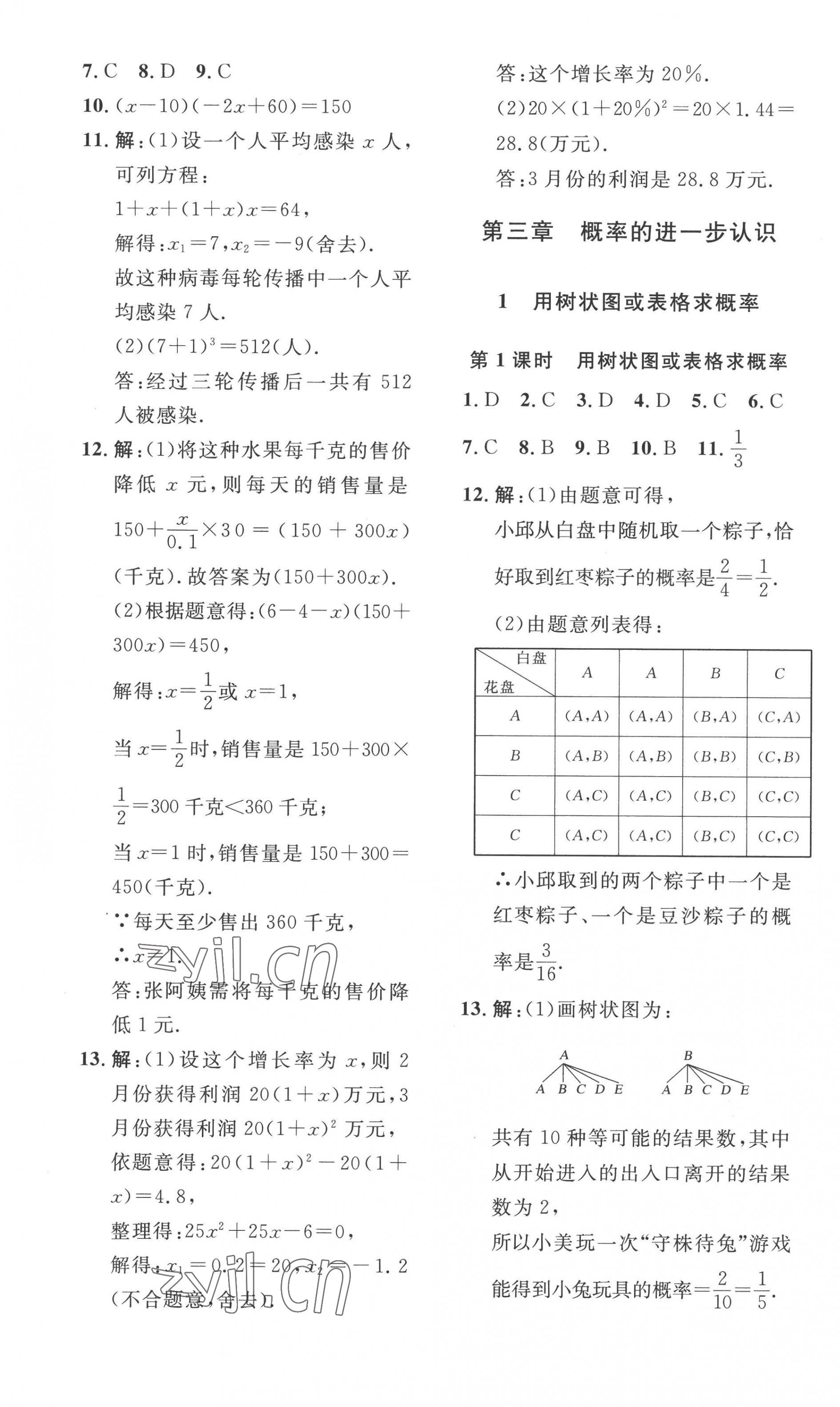 2022年思路教練同步課時(shí)作業(yè)九年級(jí)數(shù)學(xué)上冊(cè)北師大版 第17頁