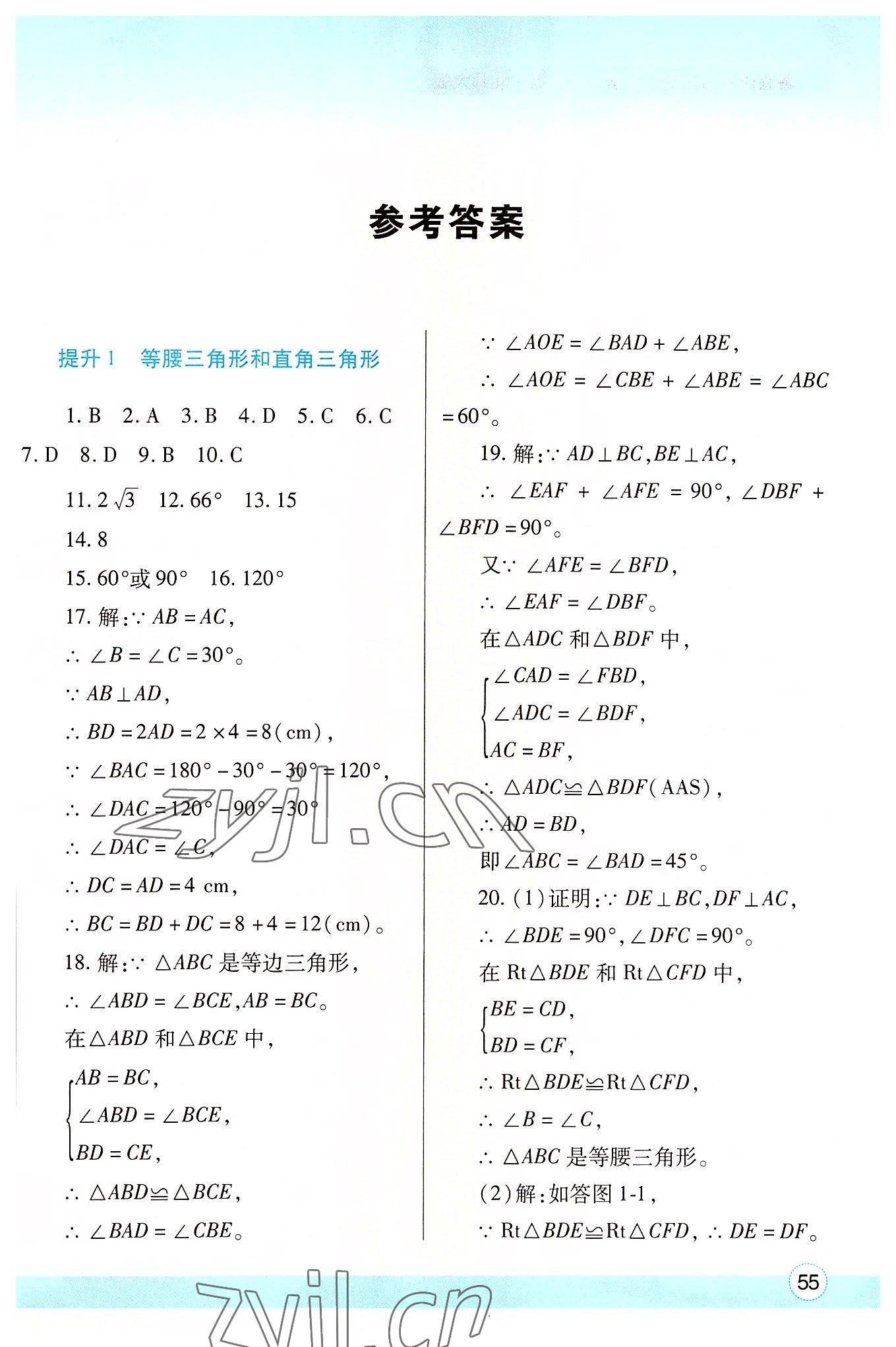 2022年暑假作业与生活八年级数学北师大版陕西师范大学出版总社有限公司 第1页