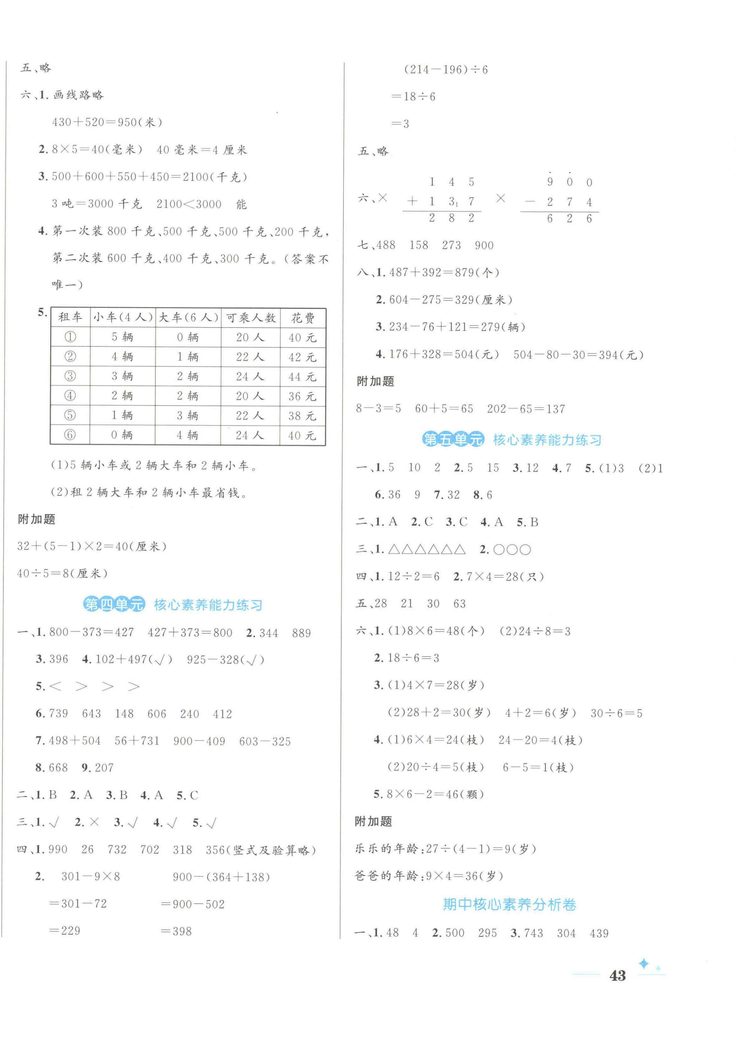 2022年黃岡名卷三年級數(shù)學上冊人教版 第2頁