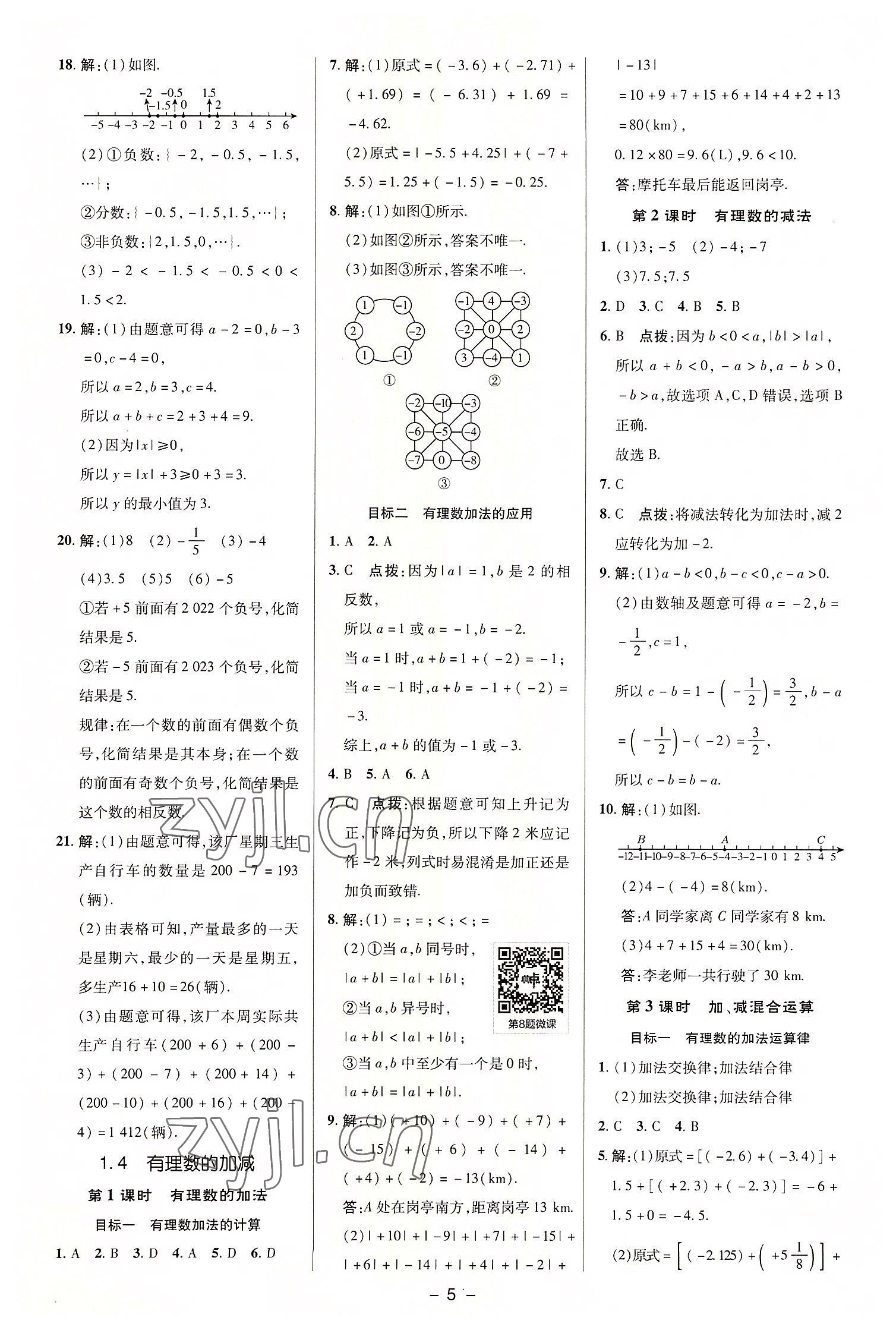 2022年综合应用创新题典中点七年级数学上册沪科版 参考答案第4页