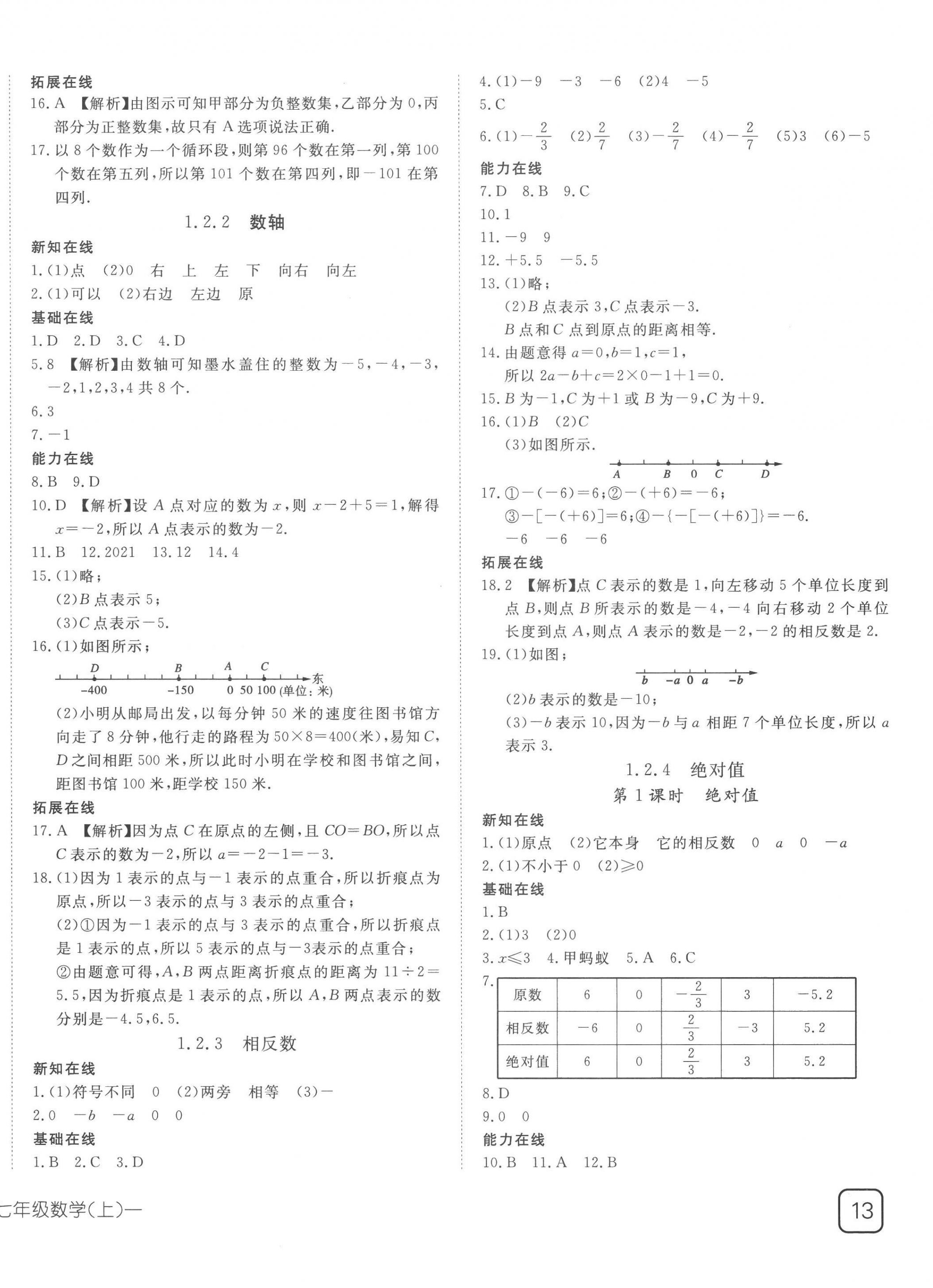 2022年探究在線高效課堂七年級數學上冊人教版 第2頁