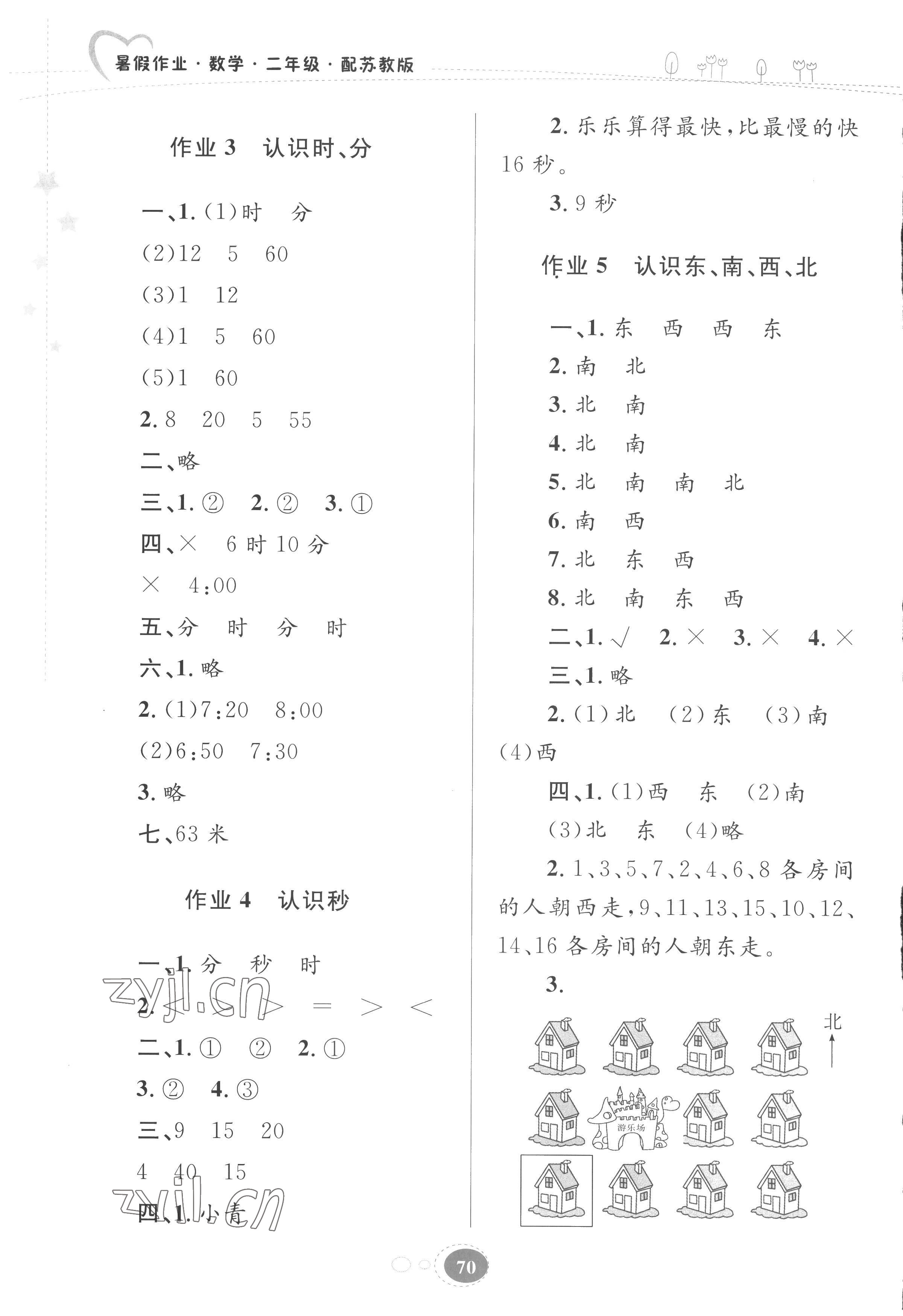 2022年暑假作业二年级数学苏教版贵州人民出版社 第2页