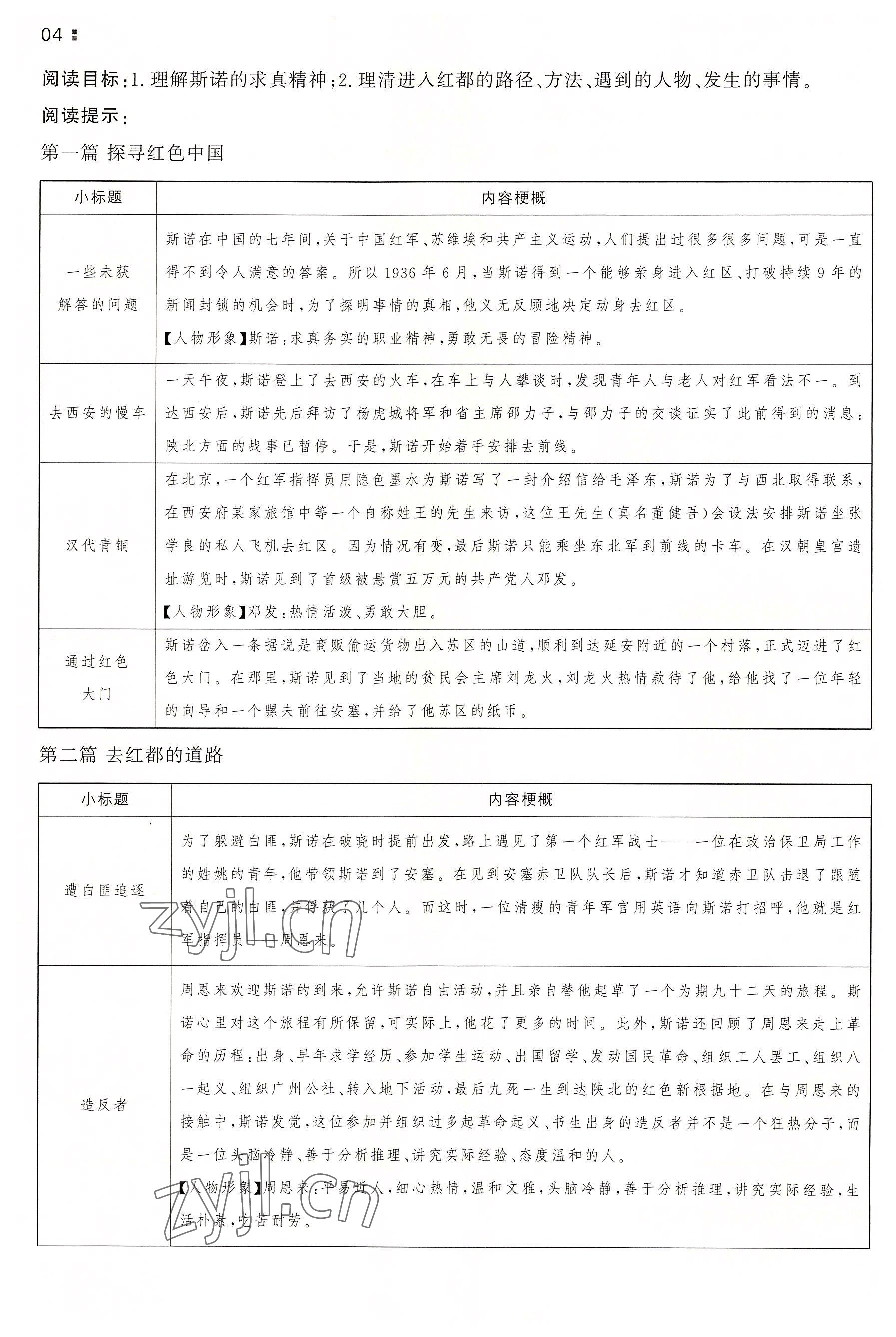 2022年一本八年級語文上冊人教版重慶專版 參考答案第4頁