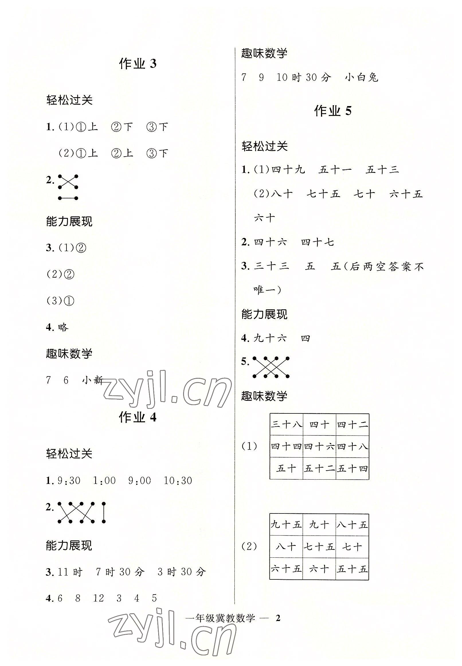 2022年贏在起跑線快樂暑假一年級(jí)數(shù)學(xué)冀教版河北少年兒童出版社 第2頁