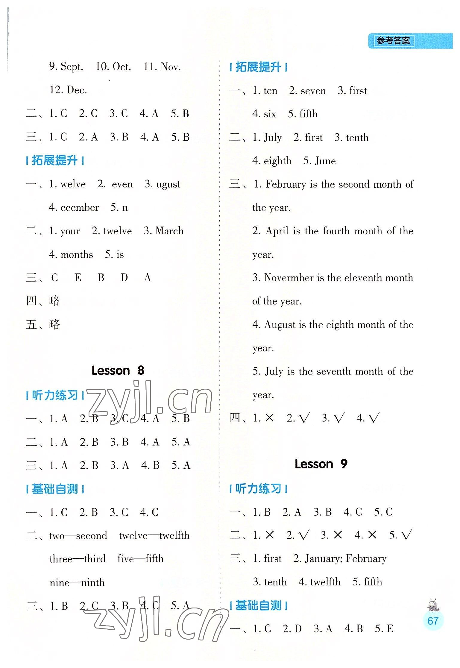 2022年1+1暑假作業(yè)四年級(jí)英語 參考答案第4頁