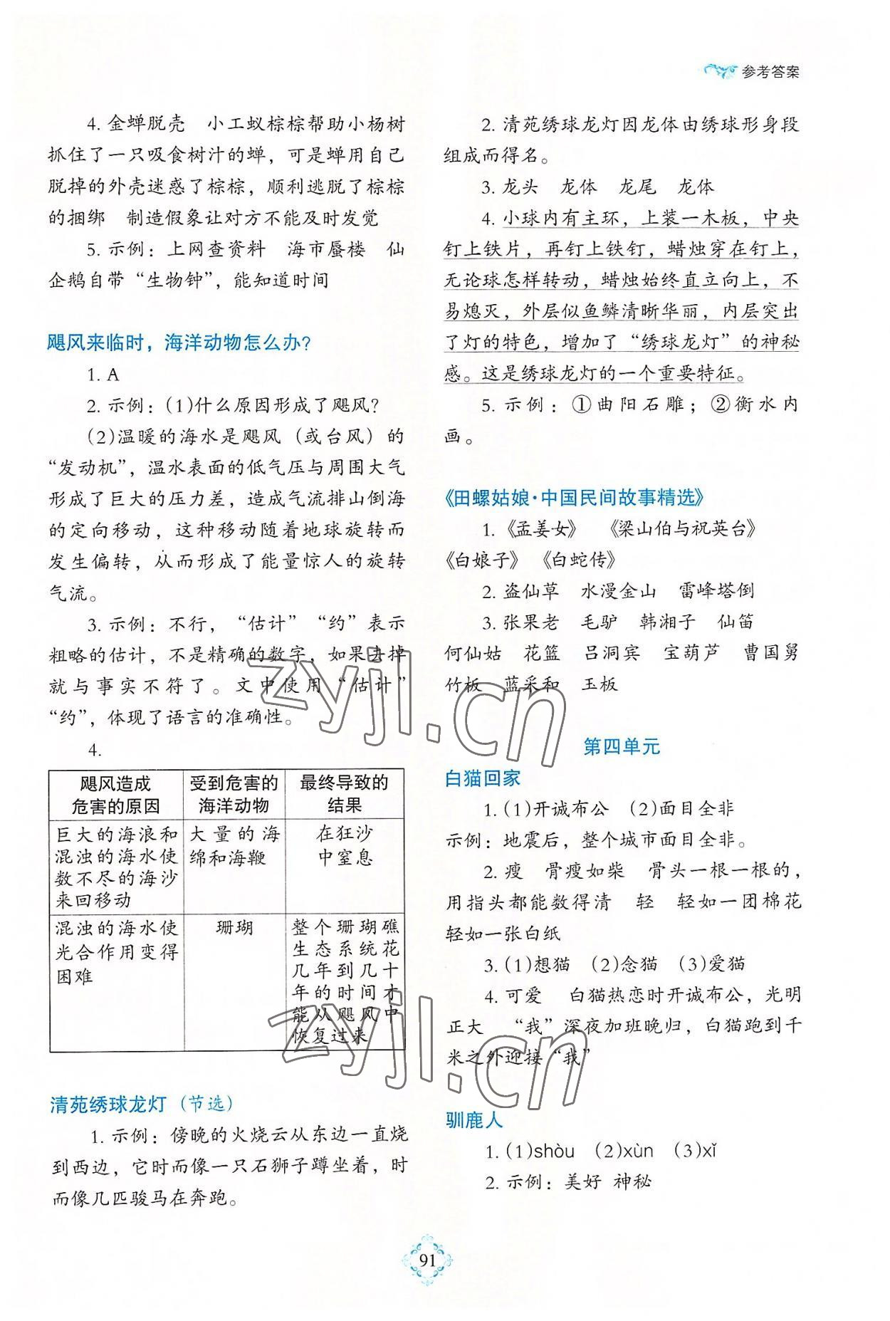 2022年1+1暑假作业四年级语文 参考答案第2页