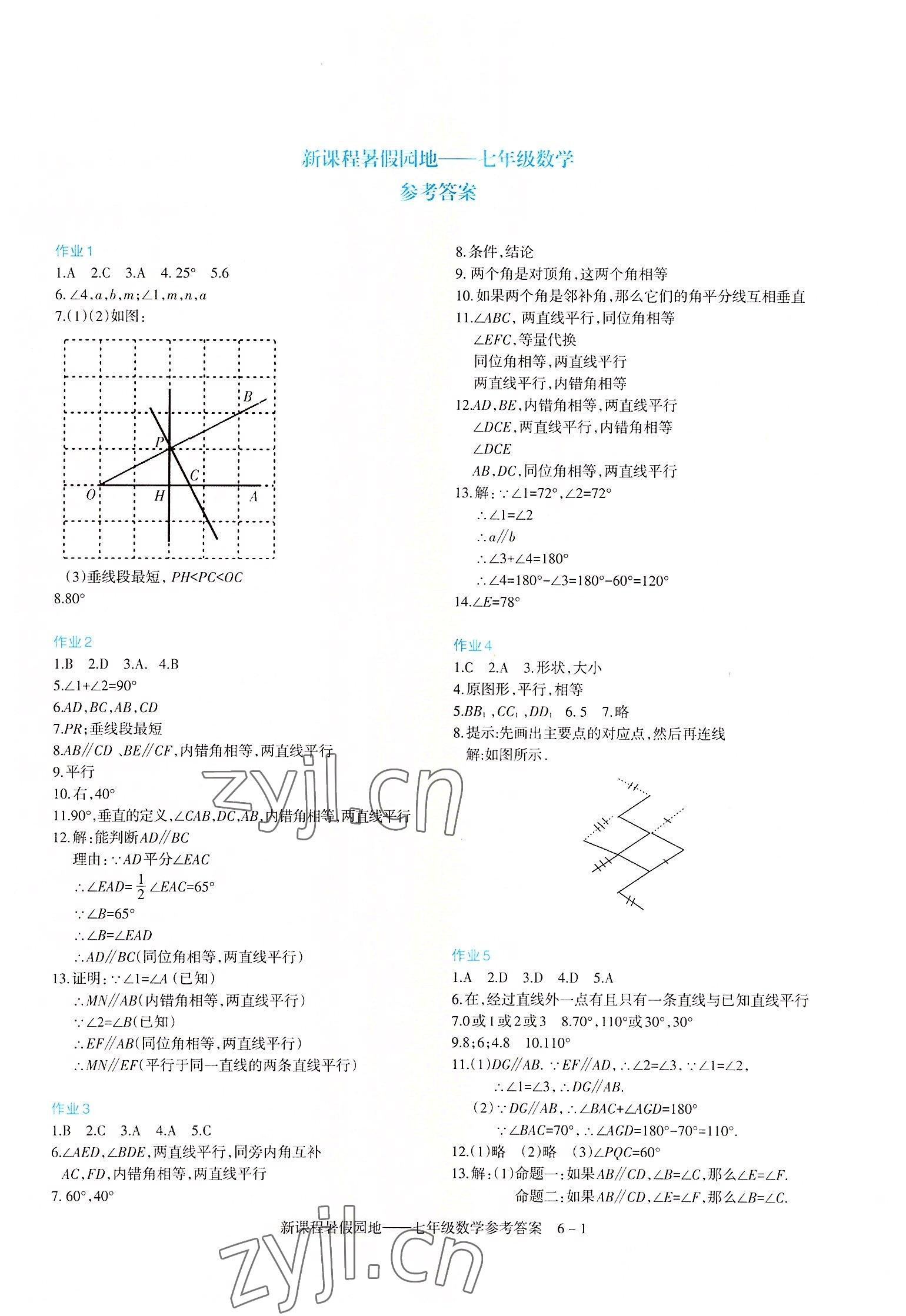 2022年新課程暑假園地七年級數學 第1頁