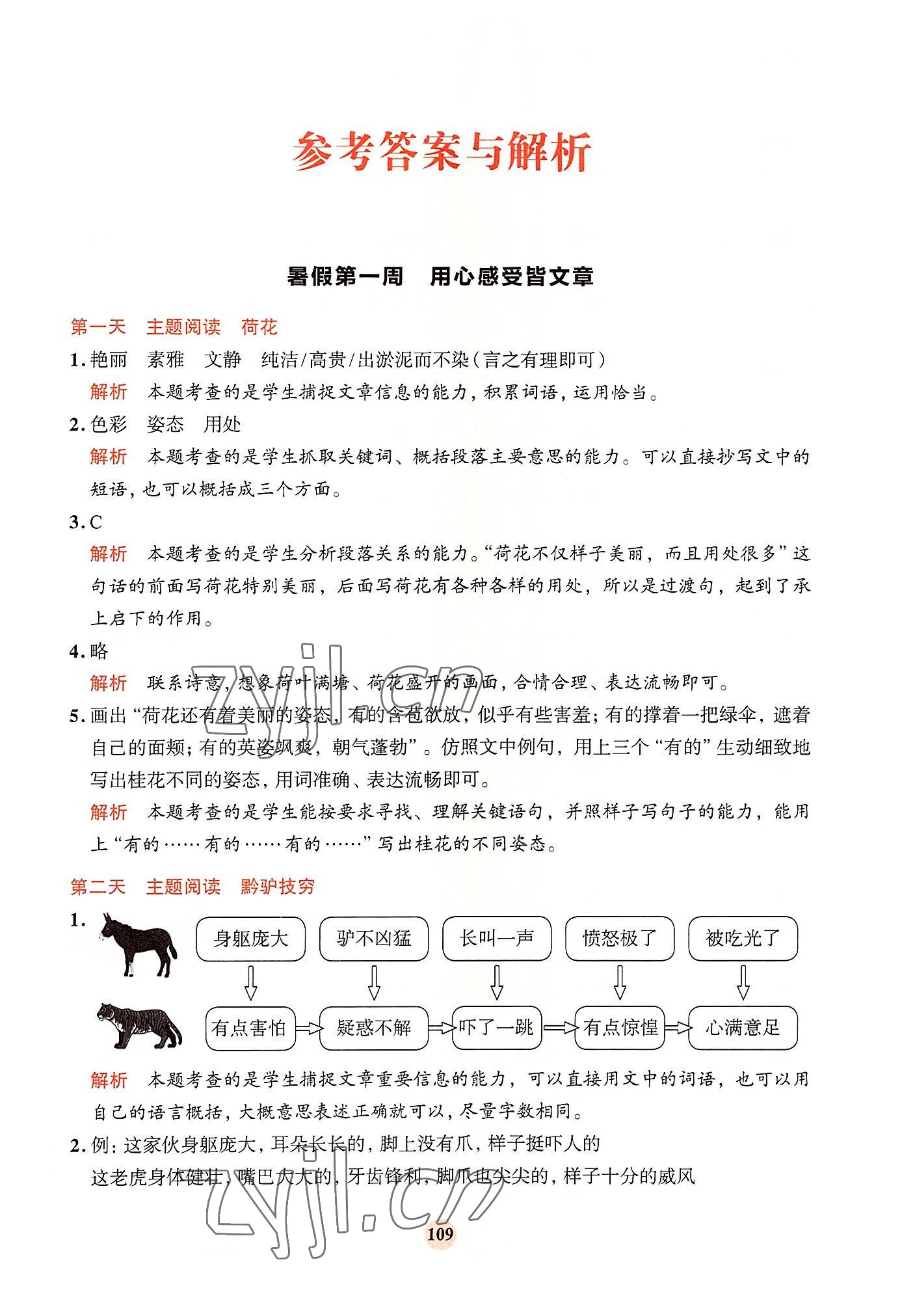 2022年知行合暑假閱讀與習作浙江科學技術出版社三年級語文 第1頁