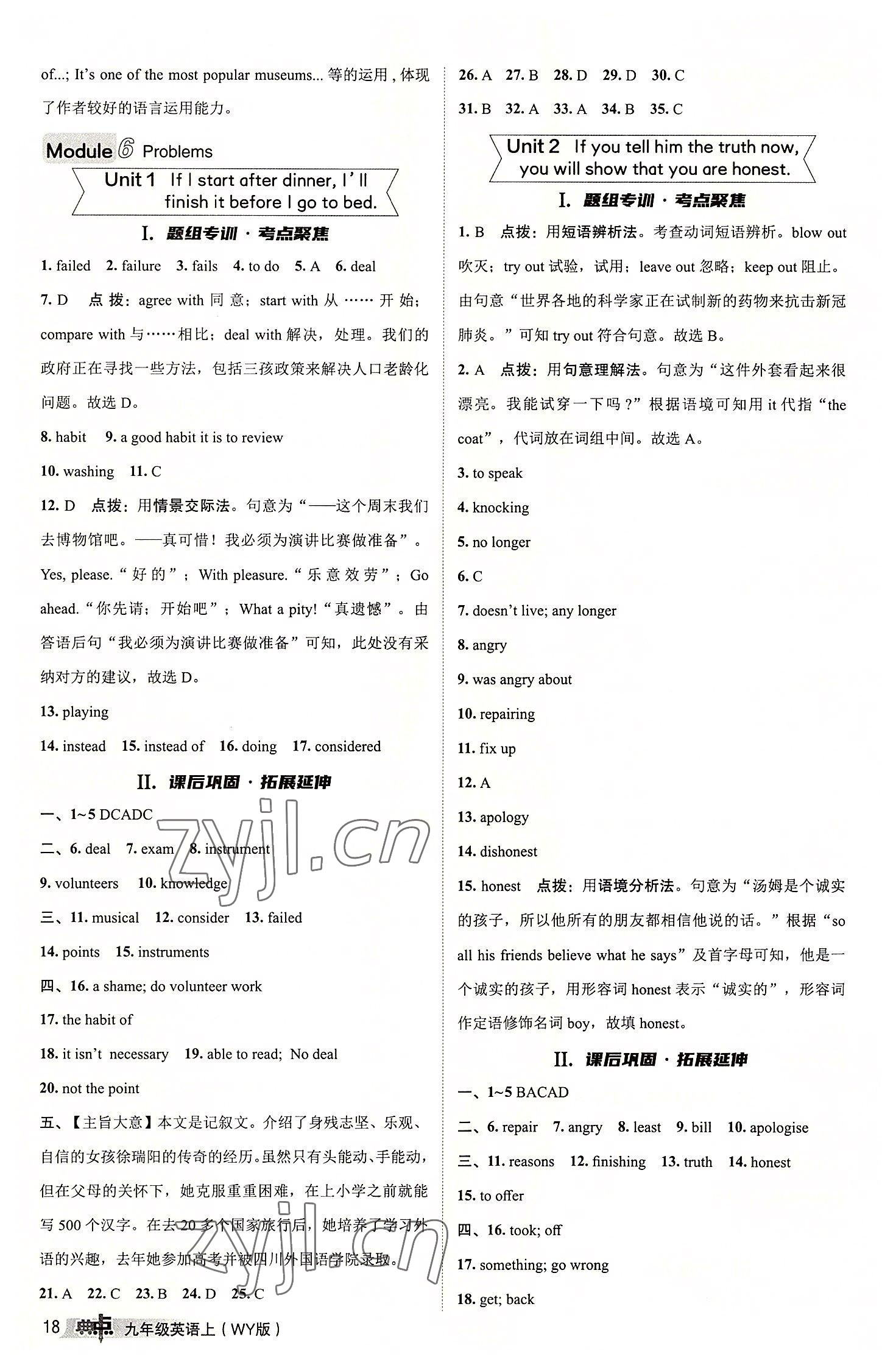 2022年綜合應(yīng)用創(chuàng)新題典中點(diǎn)九年級(jí)英語(yǔ)上冊(cè)外研版 參考答案第17頁(yè)